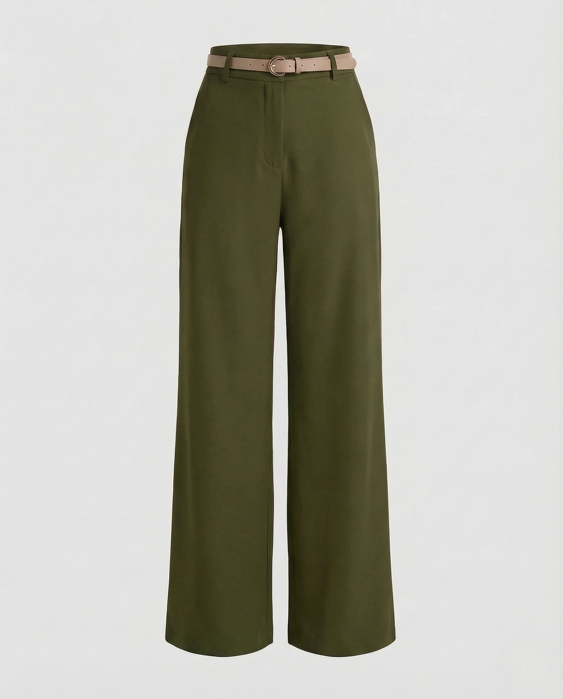 Damen Palazzohose High Waist Weites Bein Gürtel - Image 6