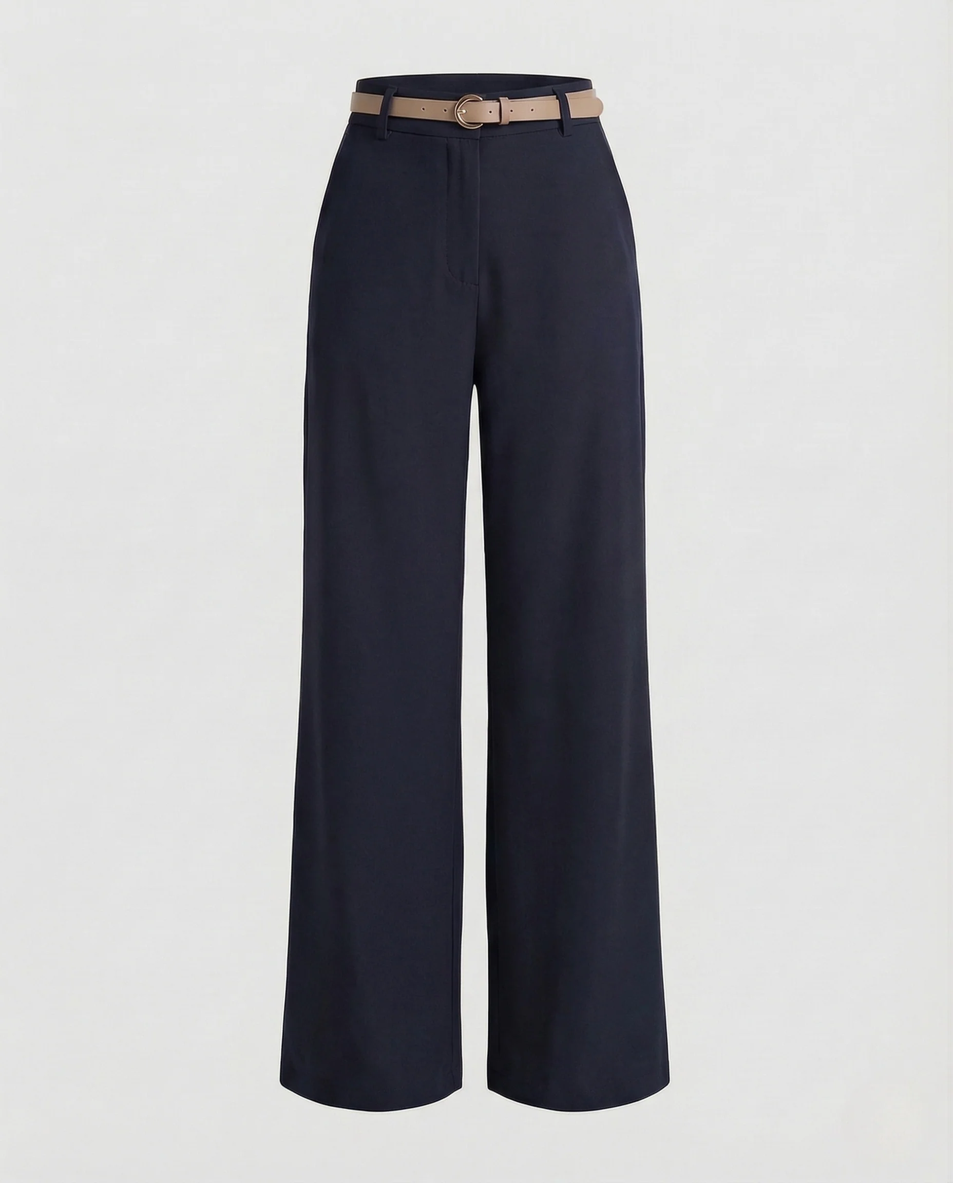 Damen Palazzohose High Waist Weites Bein Gürtel - Image 7