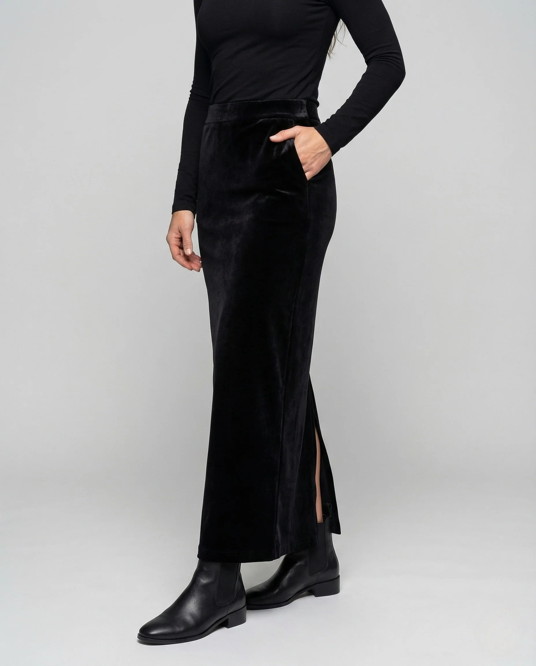 Damen Samt Palazzohose Gefüttert - Image 2