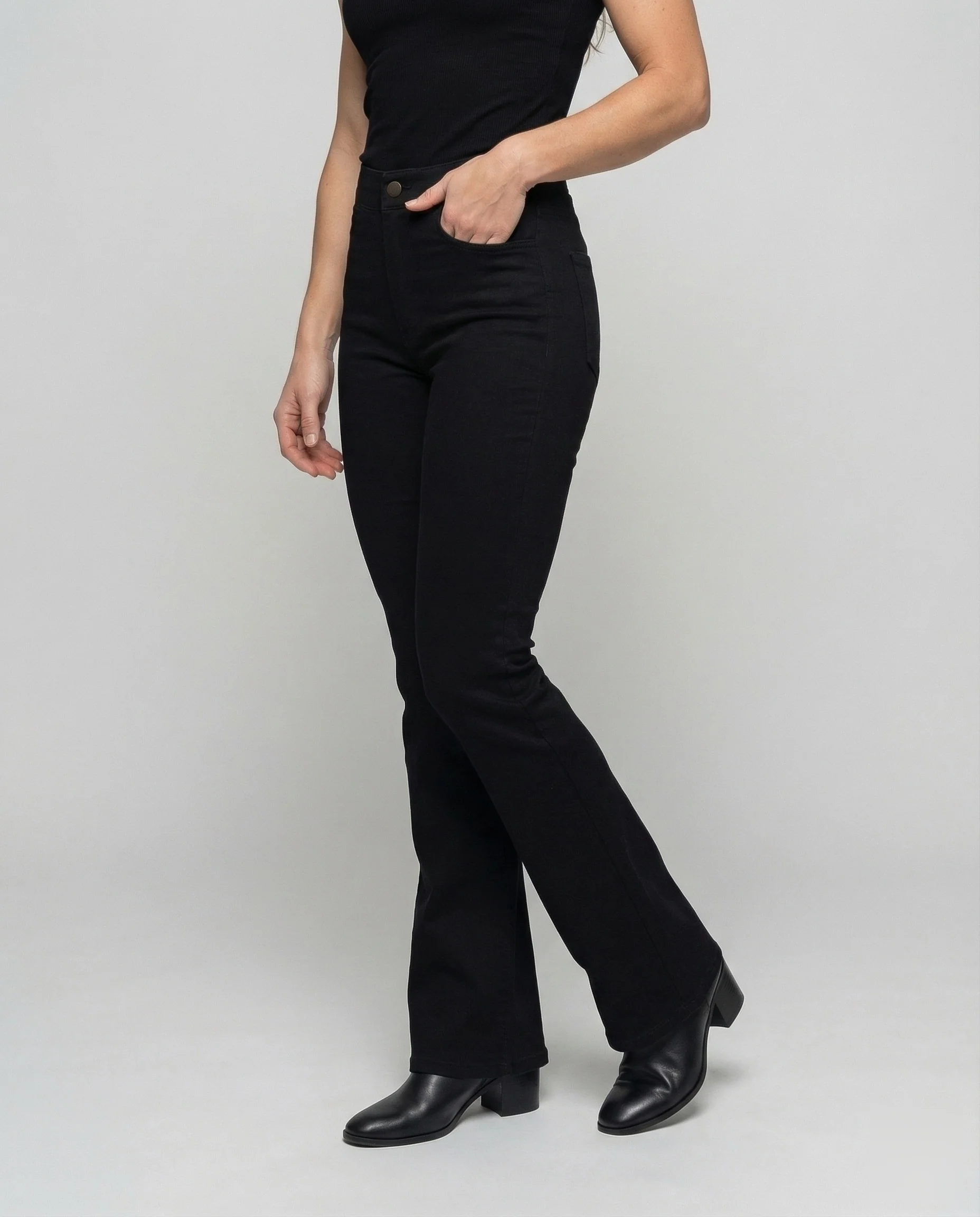 Damen Jeans Schlaghose High Waist - Image 2