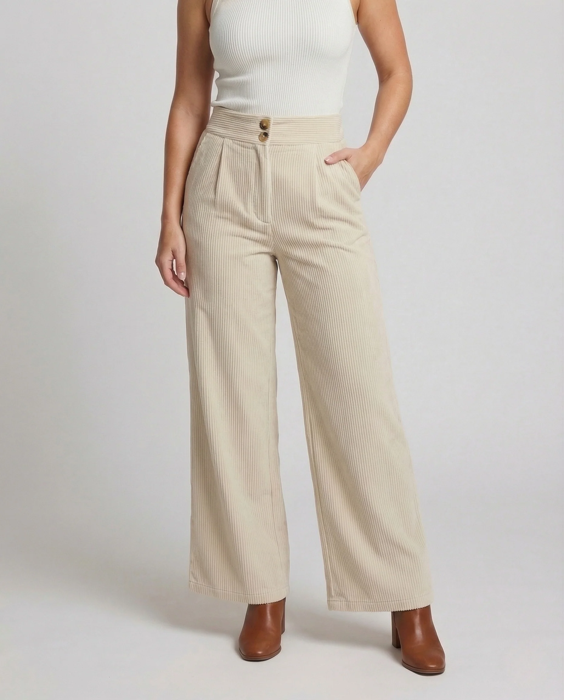 Damen Culotte Feinripp Knopfleiste - Image 2