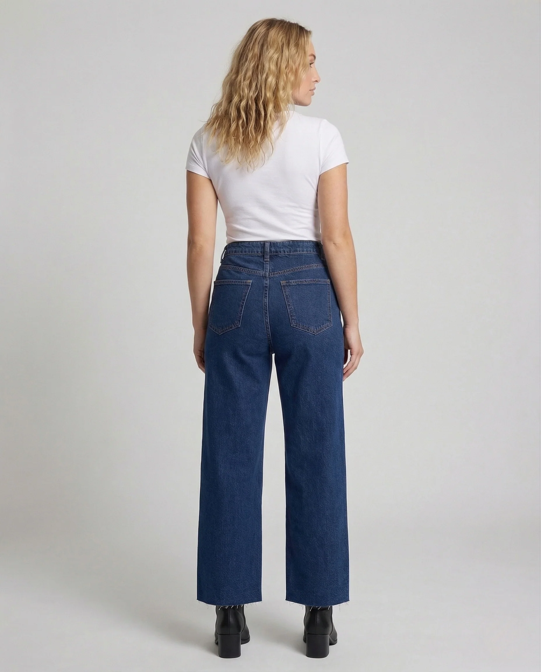 Damen Palazzo Jeans High Waist - Image 4