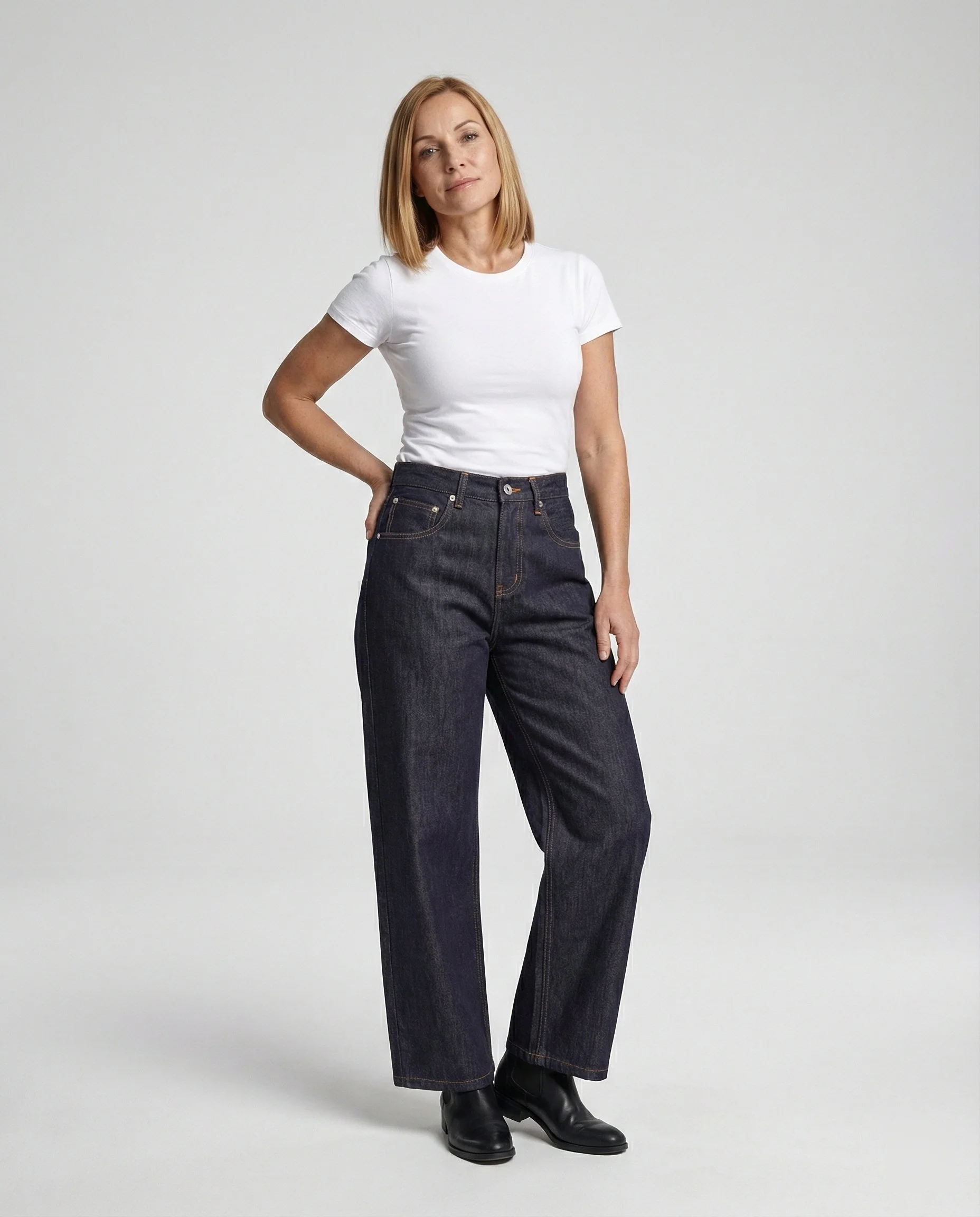 Freizeitkleidung Damen Weite Jeans High Waist - Image 2