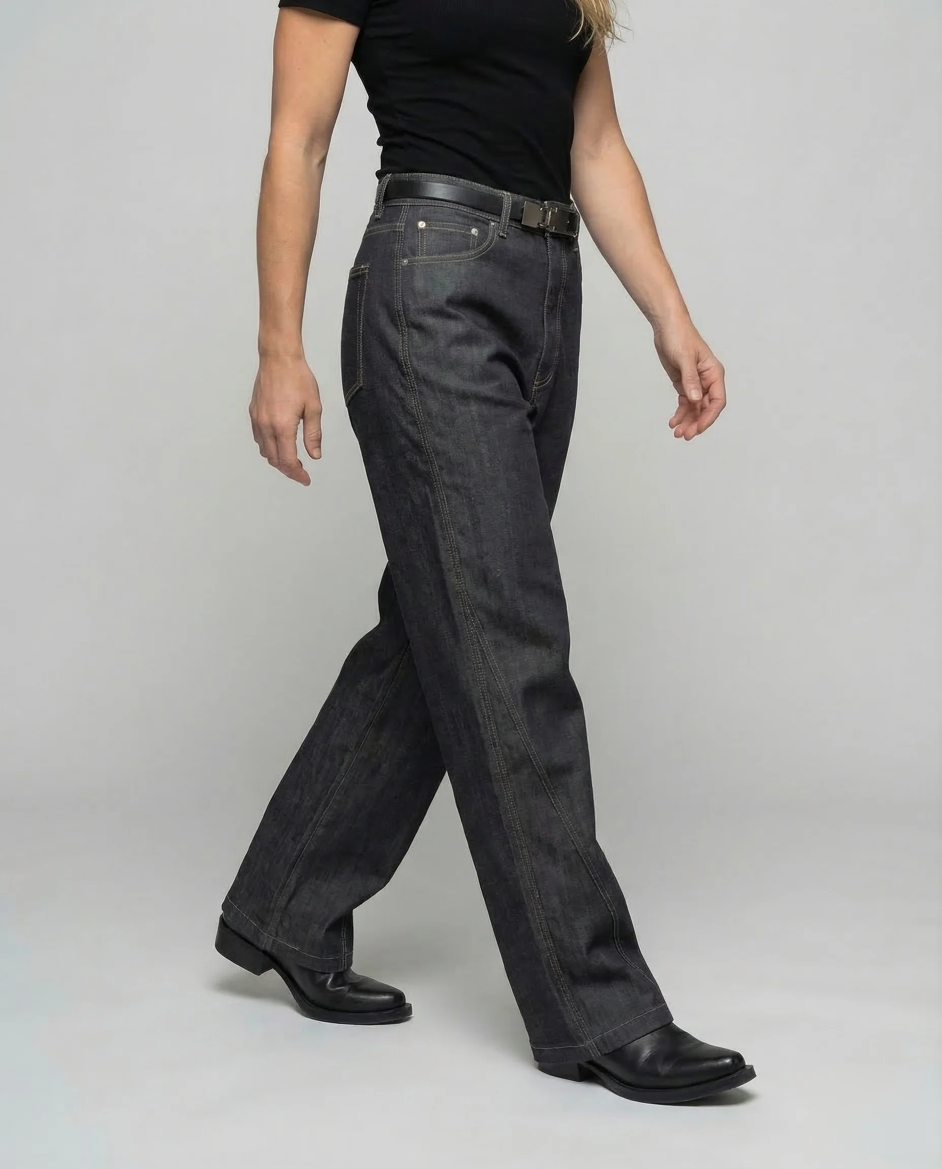 Damen Jeans Weit Stickerei - Image 2