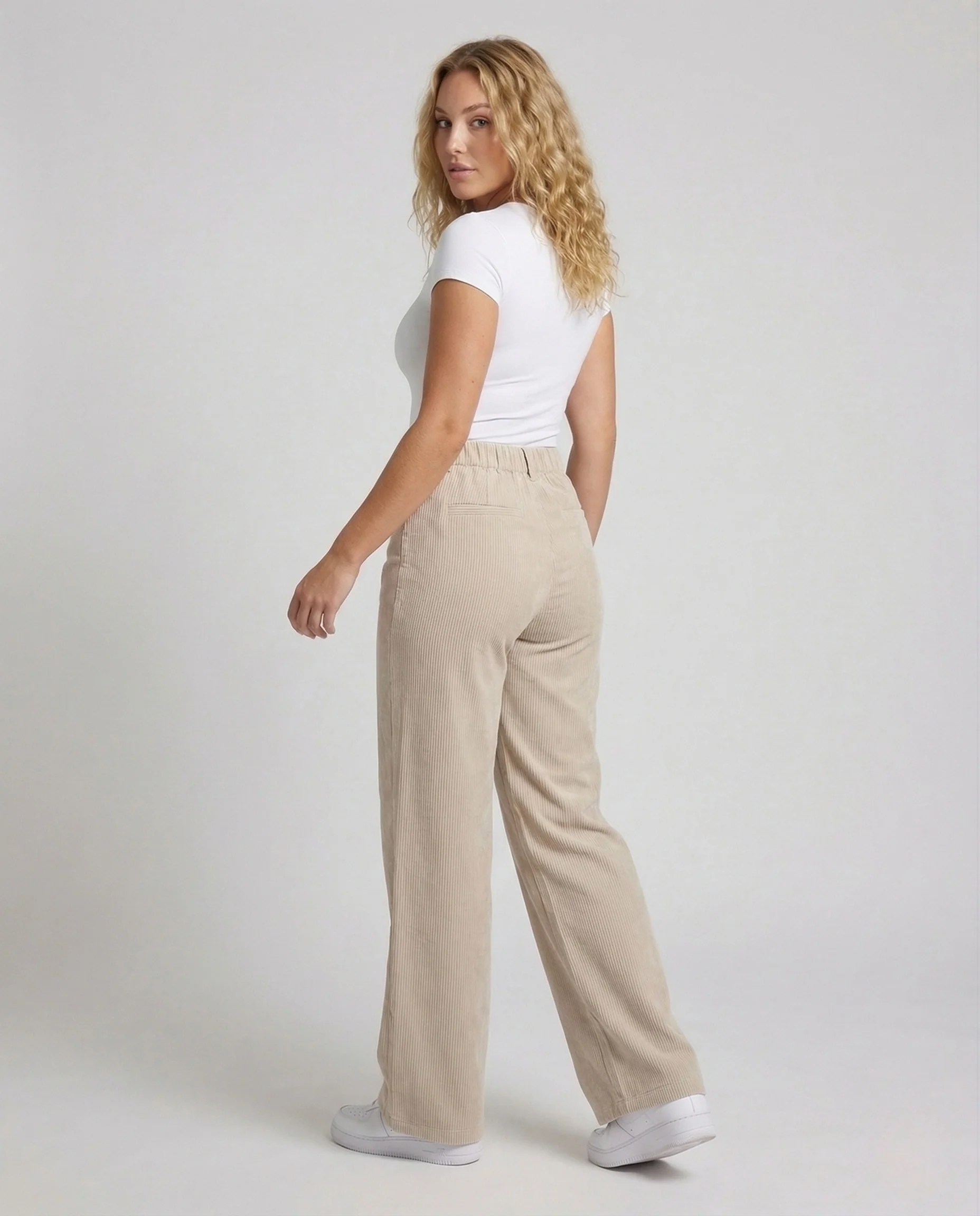 Damen Palazzo Hose Nadelstreifen Weit - Image 4