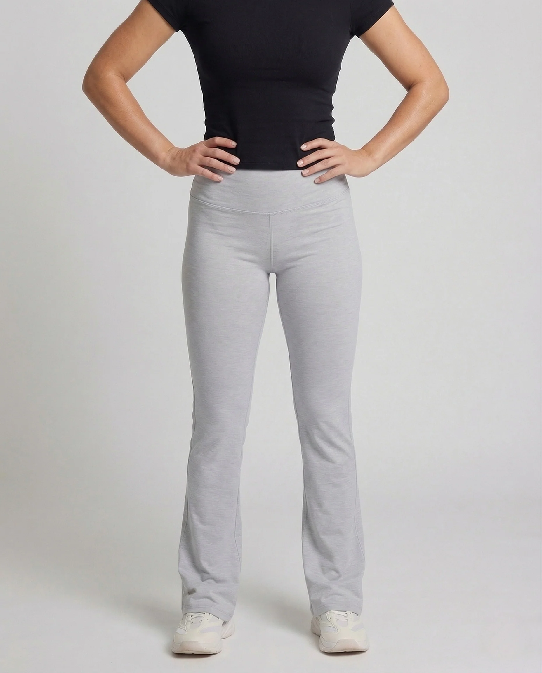 Damen Yoga Schlaghose Hochgeschnitten mit Formendem Doppelbund - Image 2