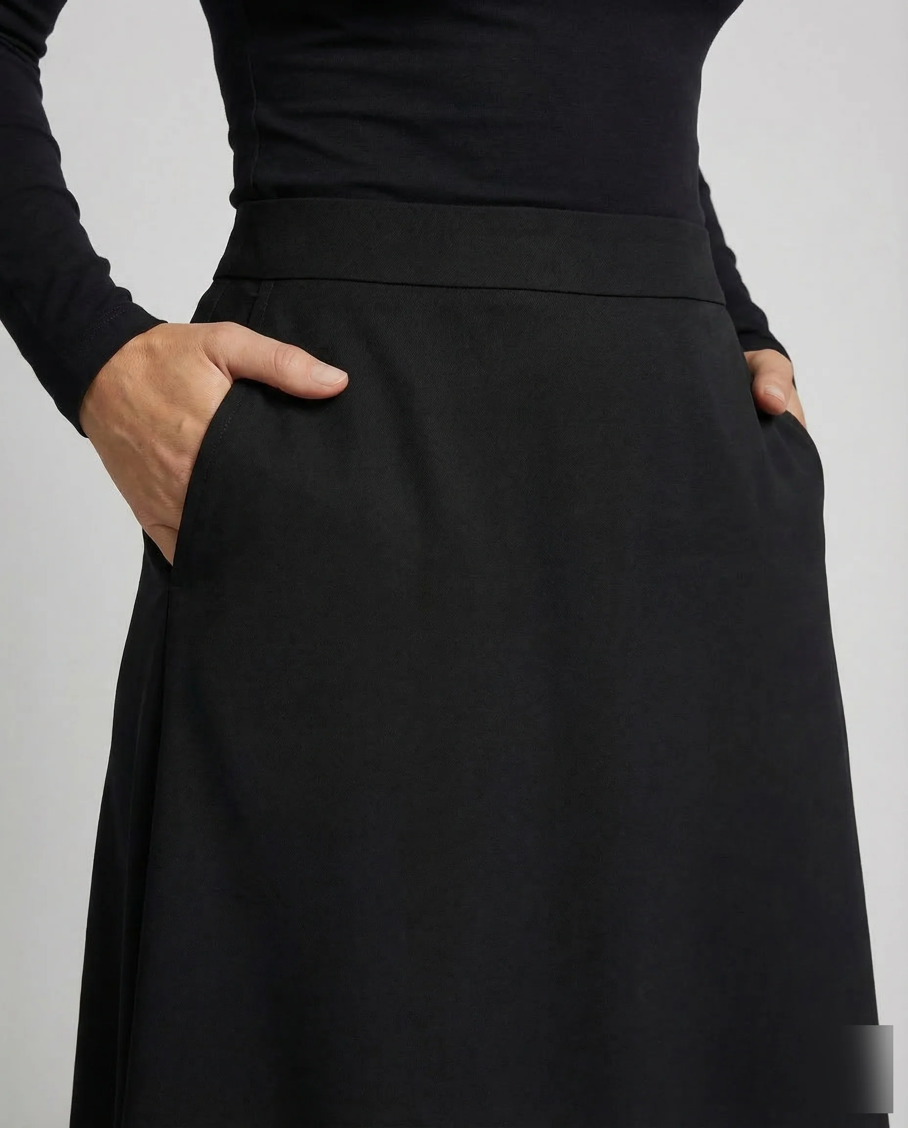 Damen Midirock A Linie High Waist - Image 3