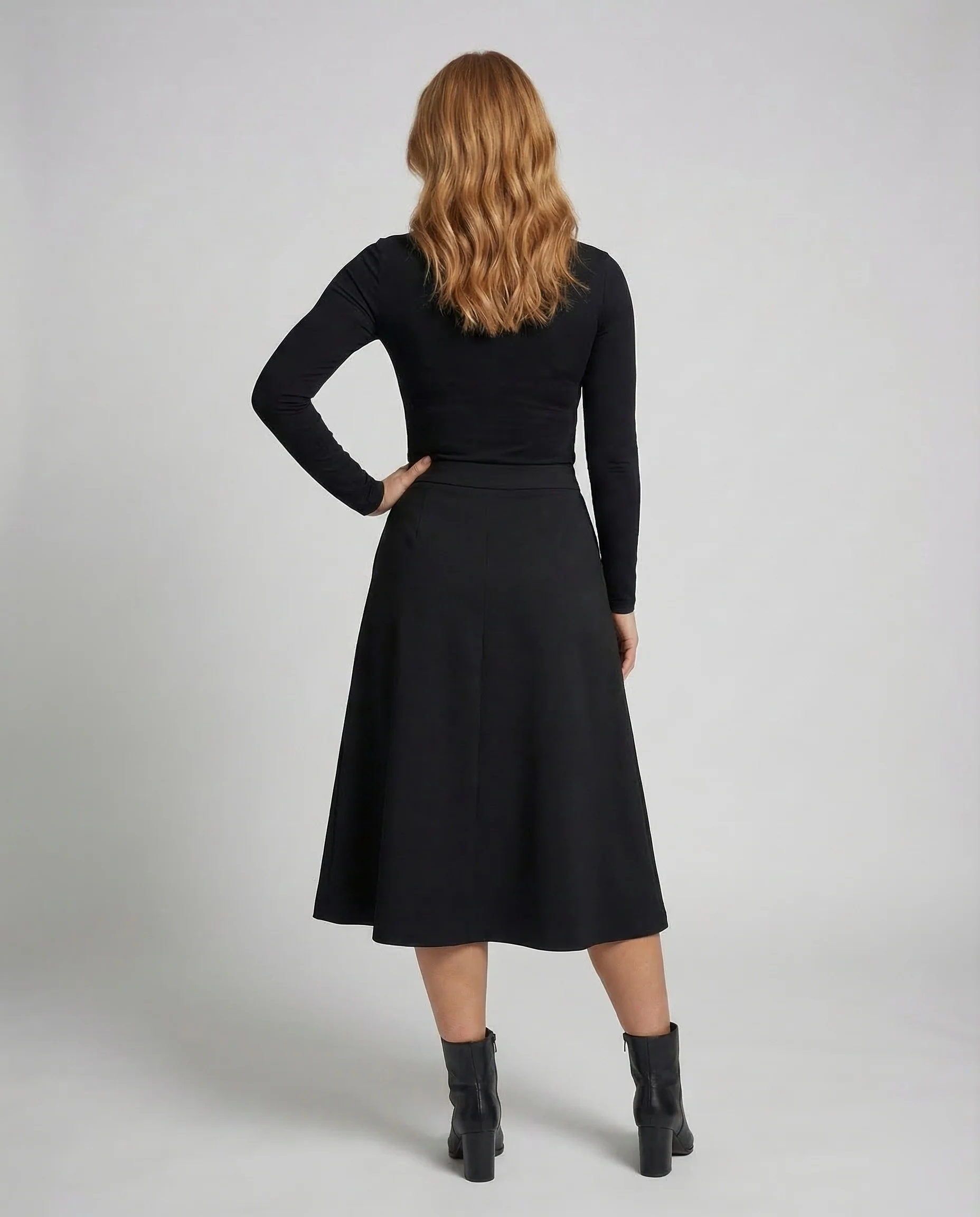 Damen Midirock A Linie High Waist - Image 4