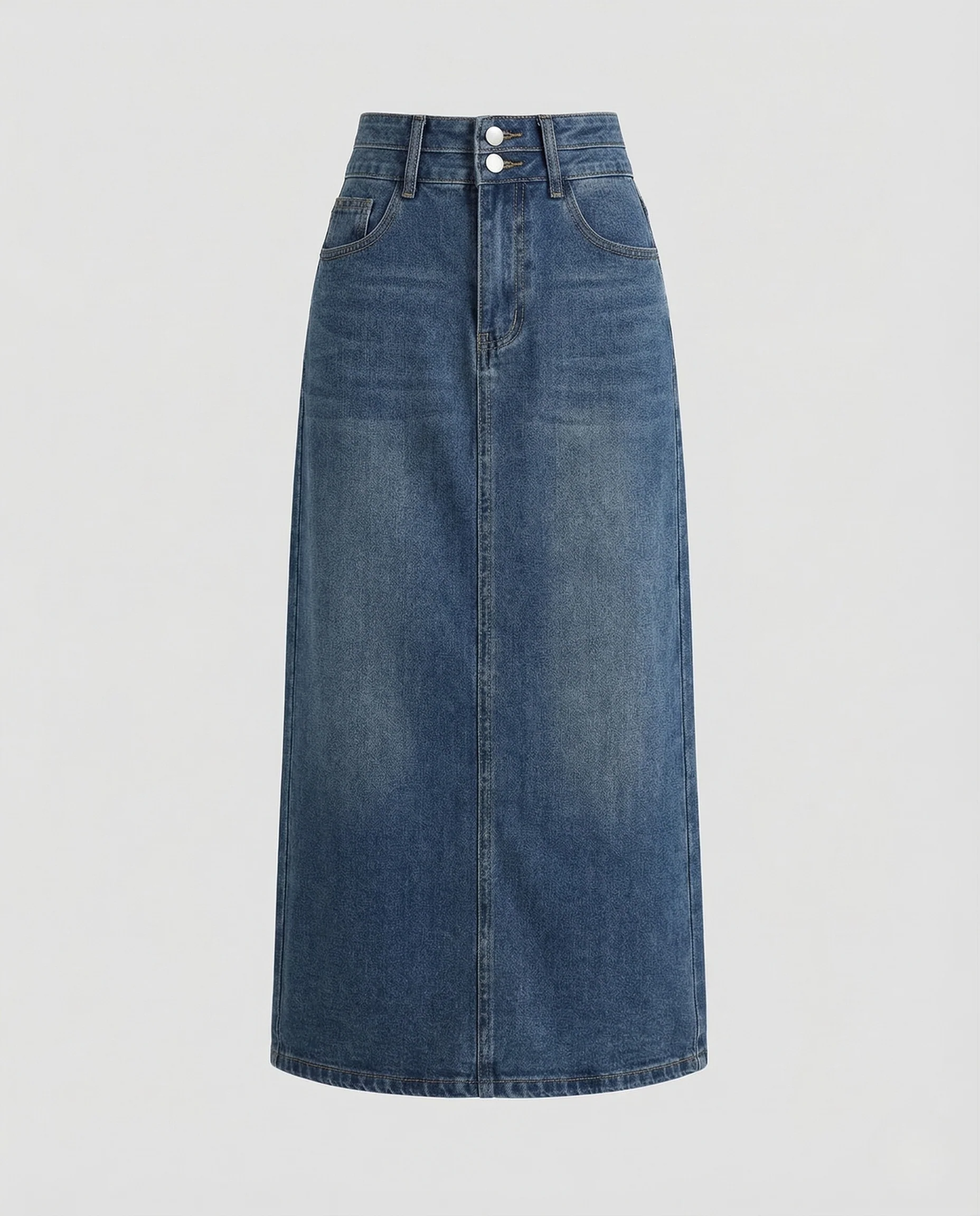 Damen Jeans Midirock Frontschlitz - Image 5