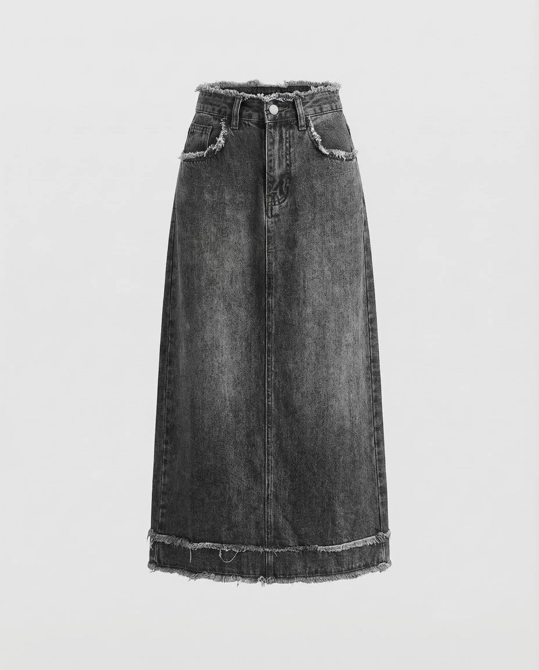 Damen Jeans Midirock Fransen - Image 5
