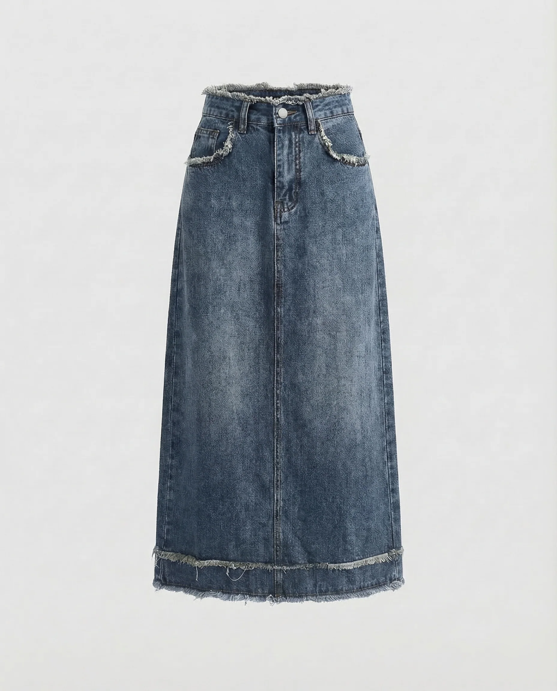Damen Jeans Midirock Fransen - Image 6