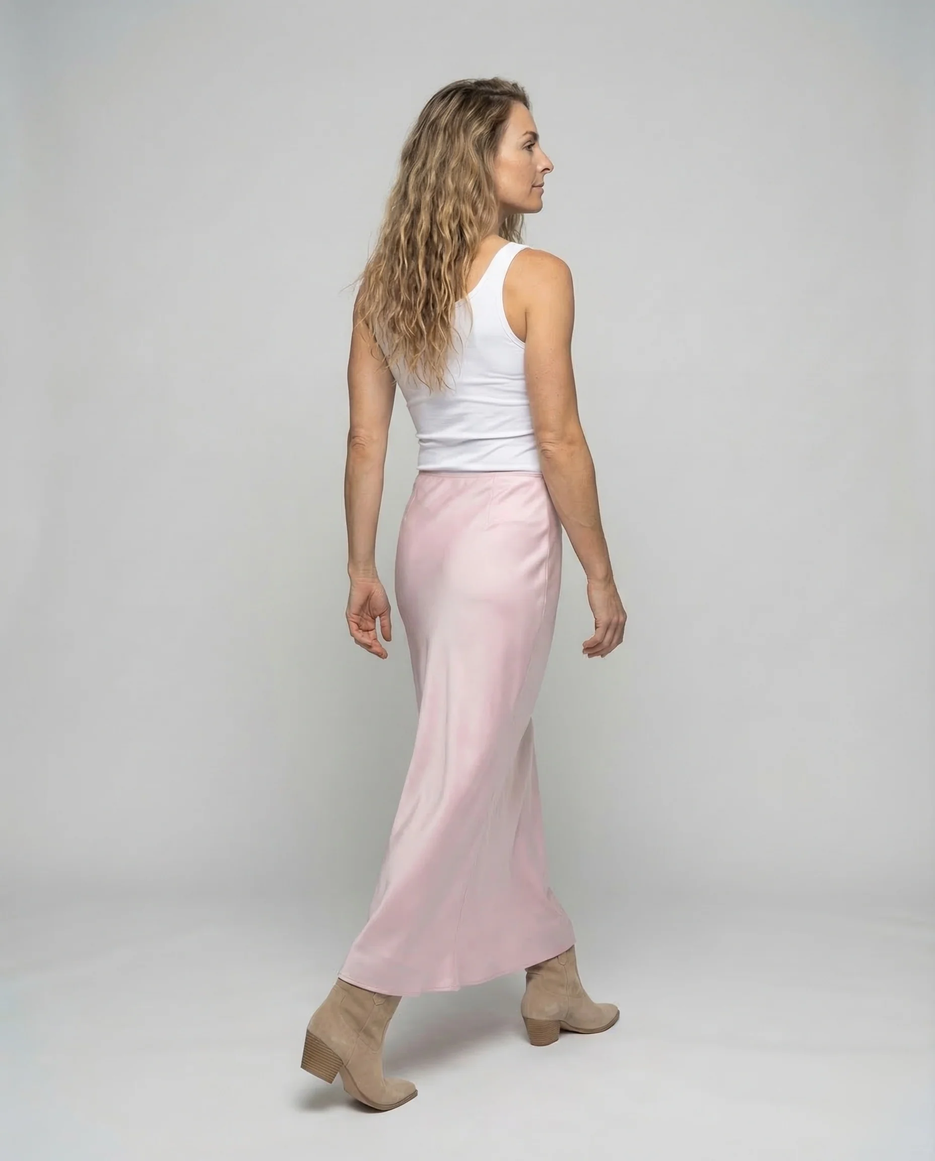 Damen Satin Maxirock Säule - Image 4