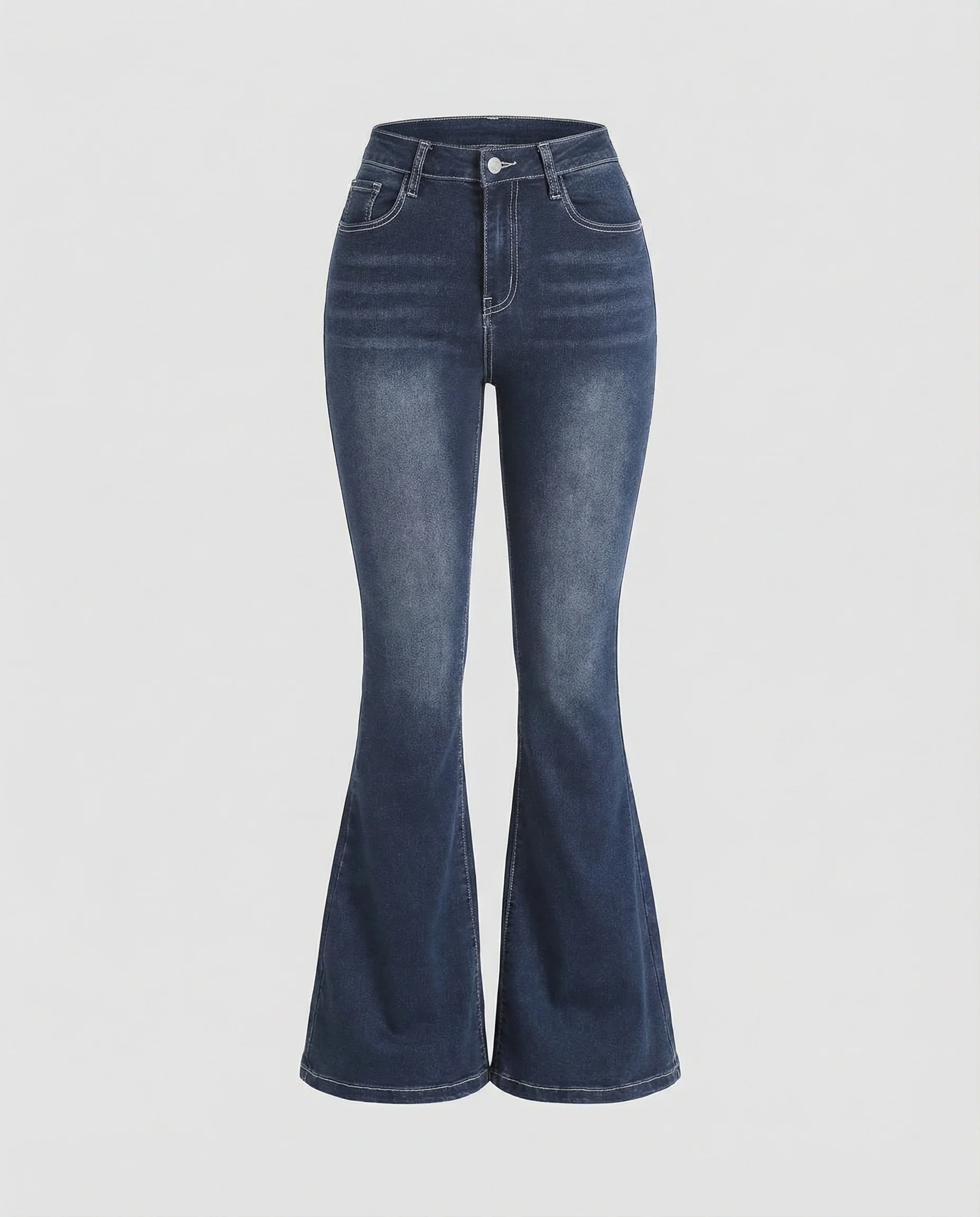 Damen High Waist Stretchjeans mit Flare Bein - Image 5