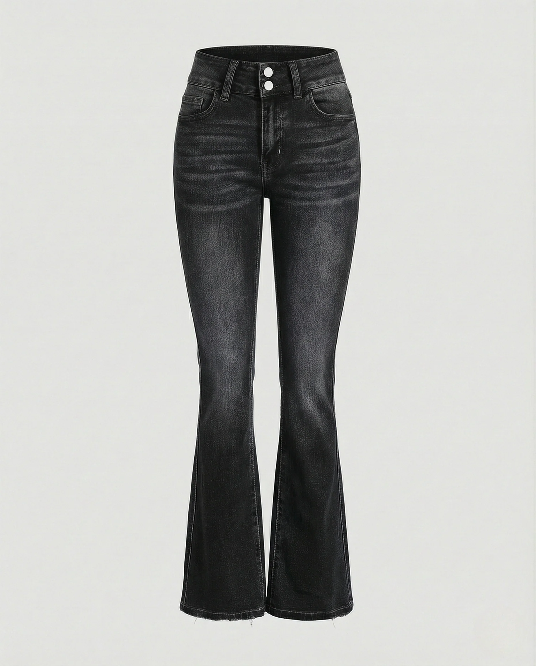 Damen Bootcut Jeans High Waist mit Doppelknopf - Image 5
