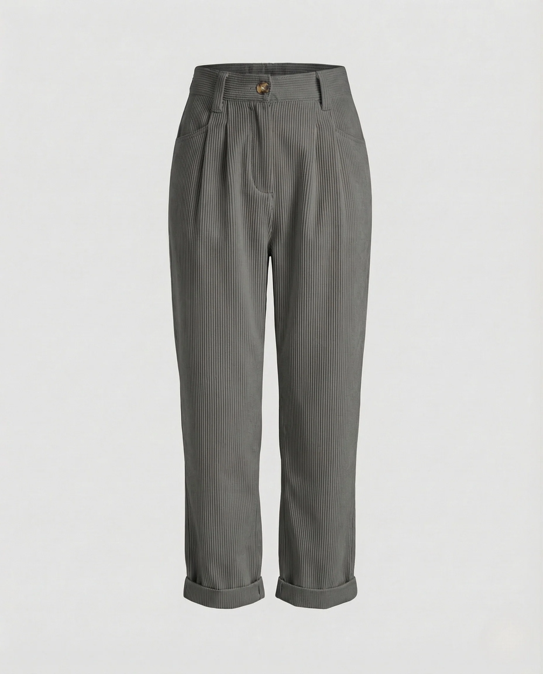 Damen Cordhose High Waist Umschlag - Image 6