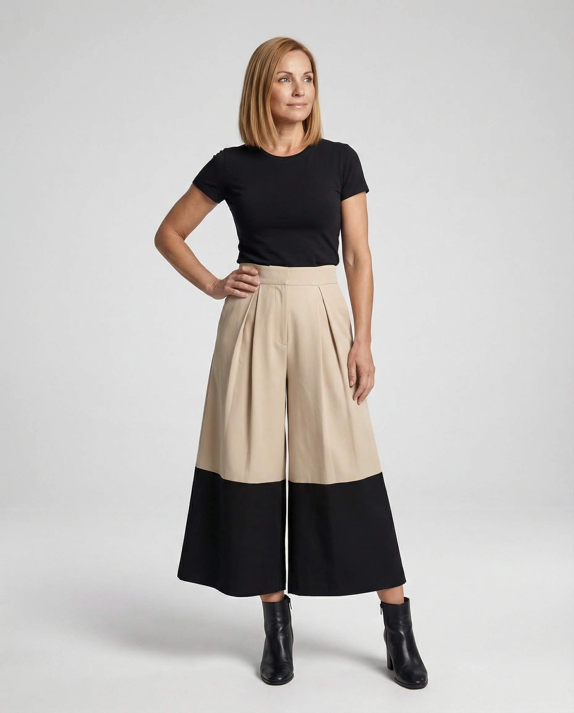 Damen Culotte Hose weit