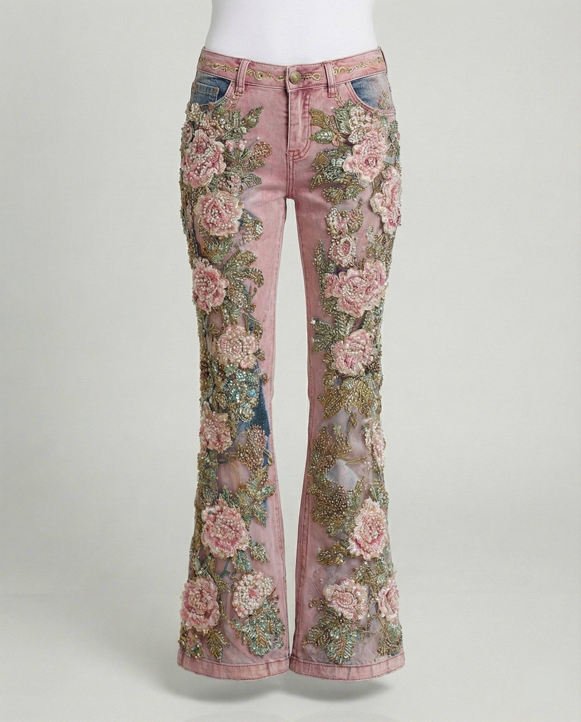 Damen Jeans High Waist Stickerei - Image 13