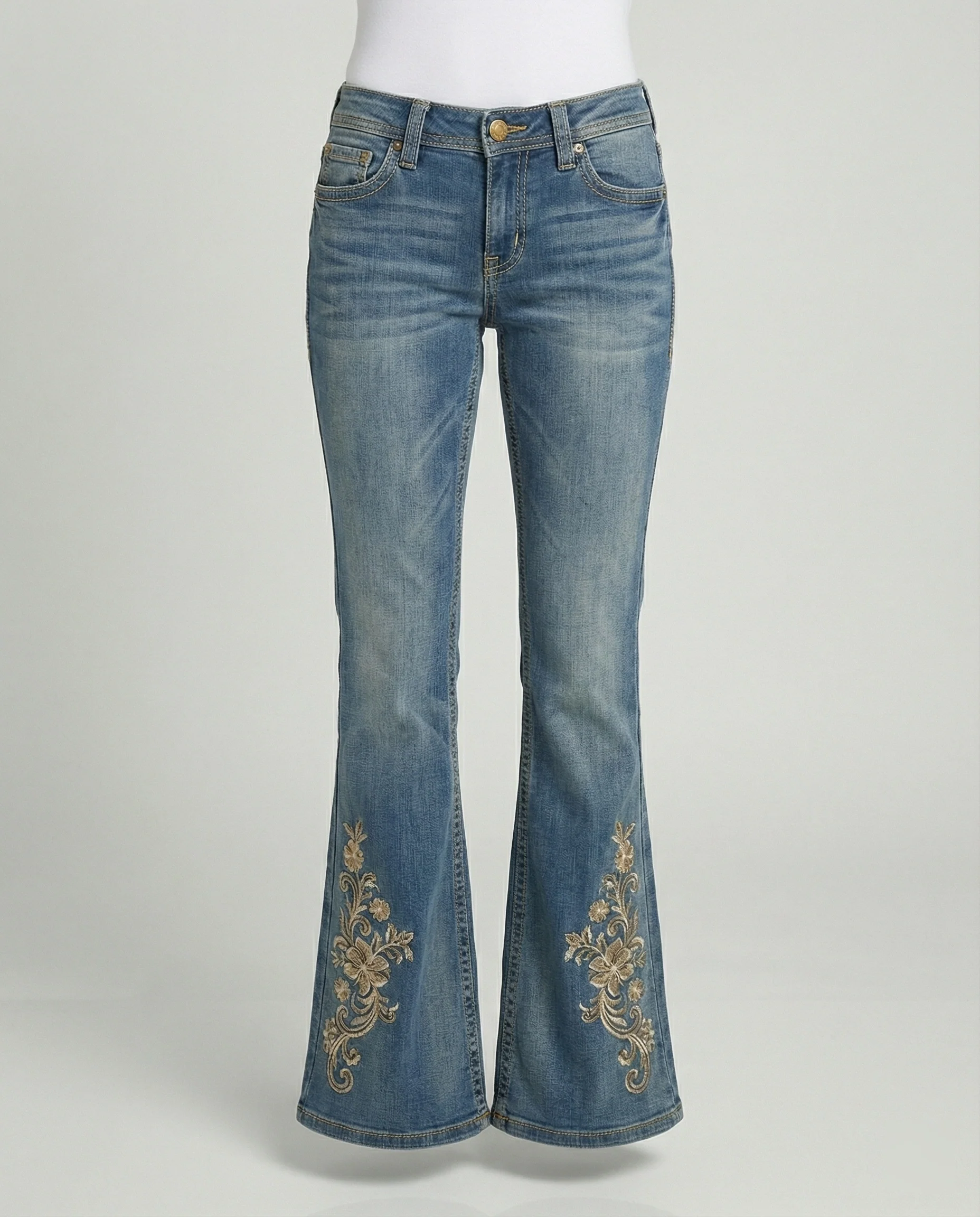 Damen Jeans High Waist Stickerei - Image 5