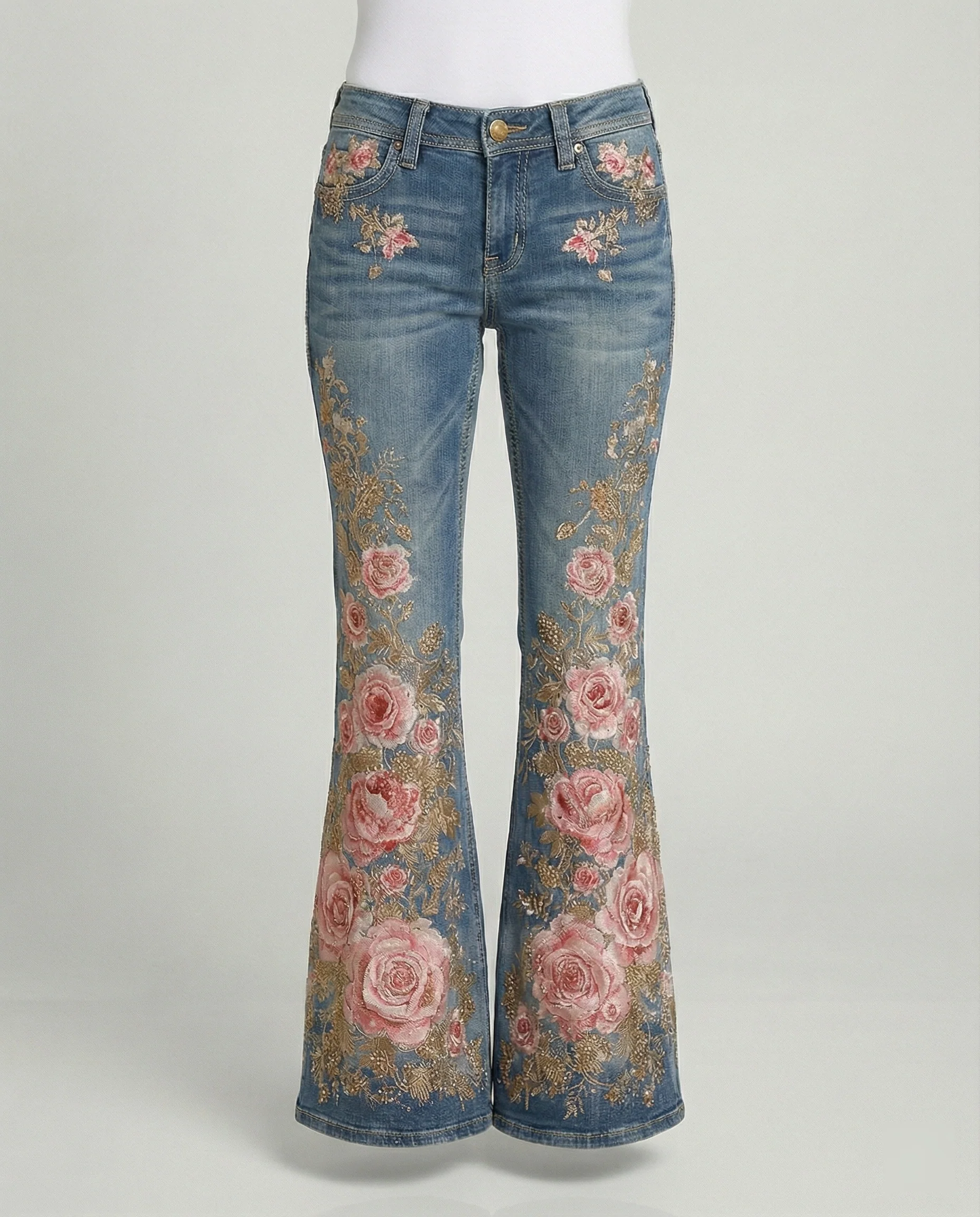 Damen Jeans High Waist Stickerei - Image 9