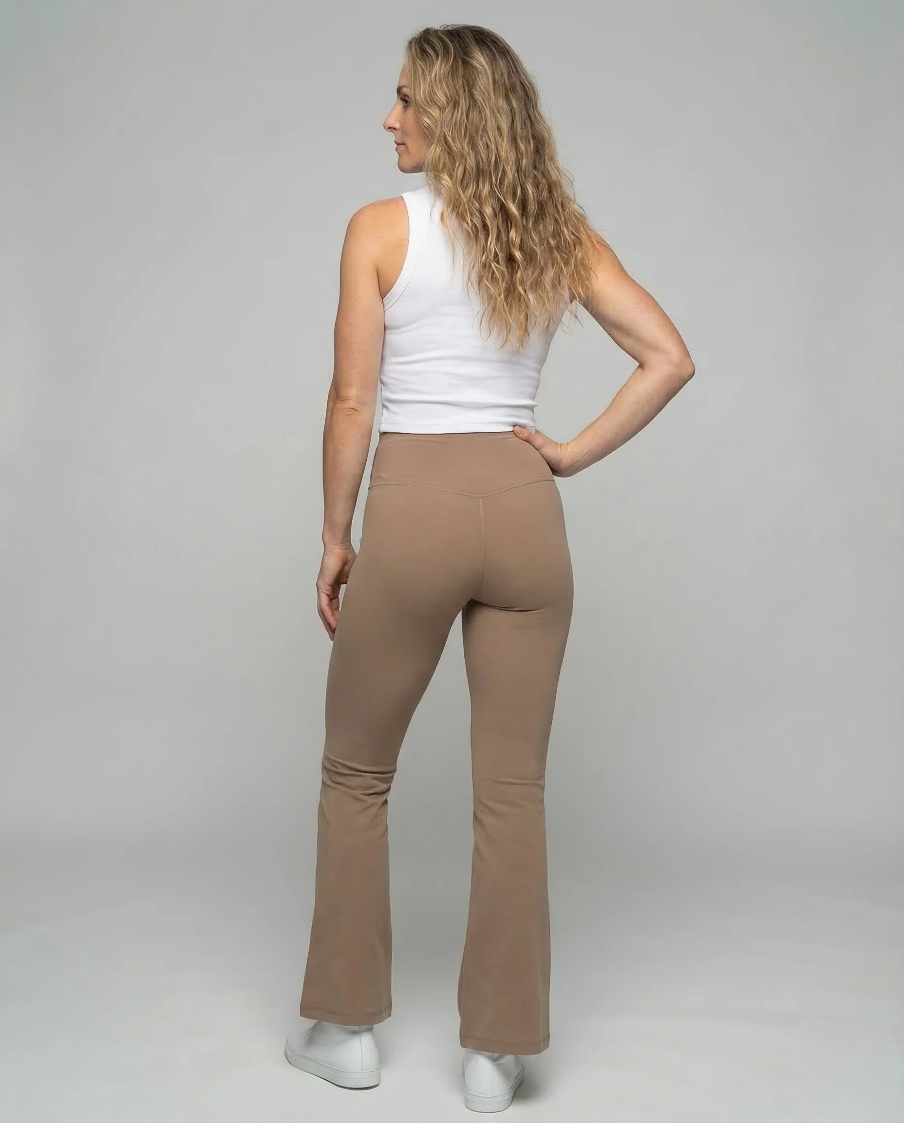 Damen Yoga Leggings Schlag High Waist - Image 4