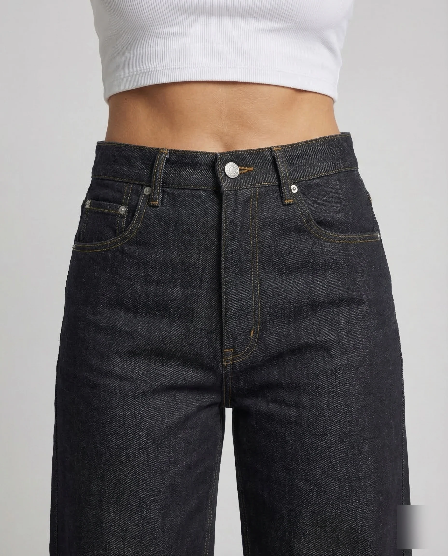 Damen Denim Hose High Waist Gerade - Image 3