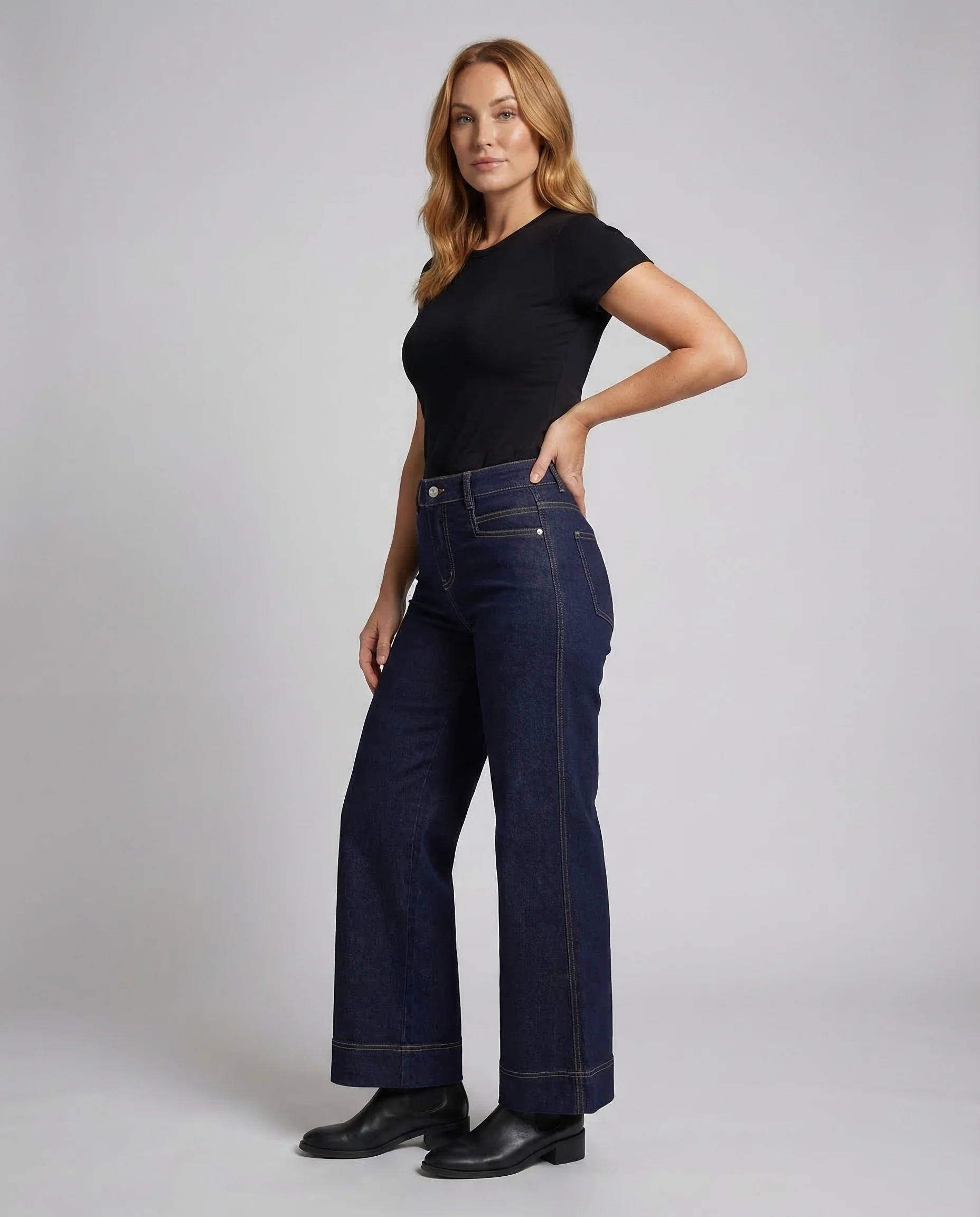 Damen Jeans Culotte High Waist