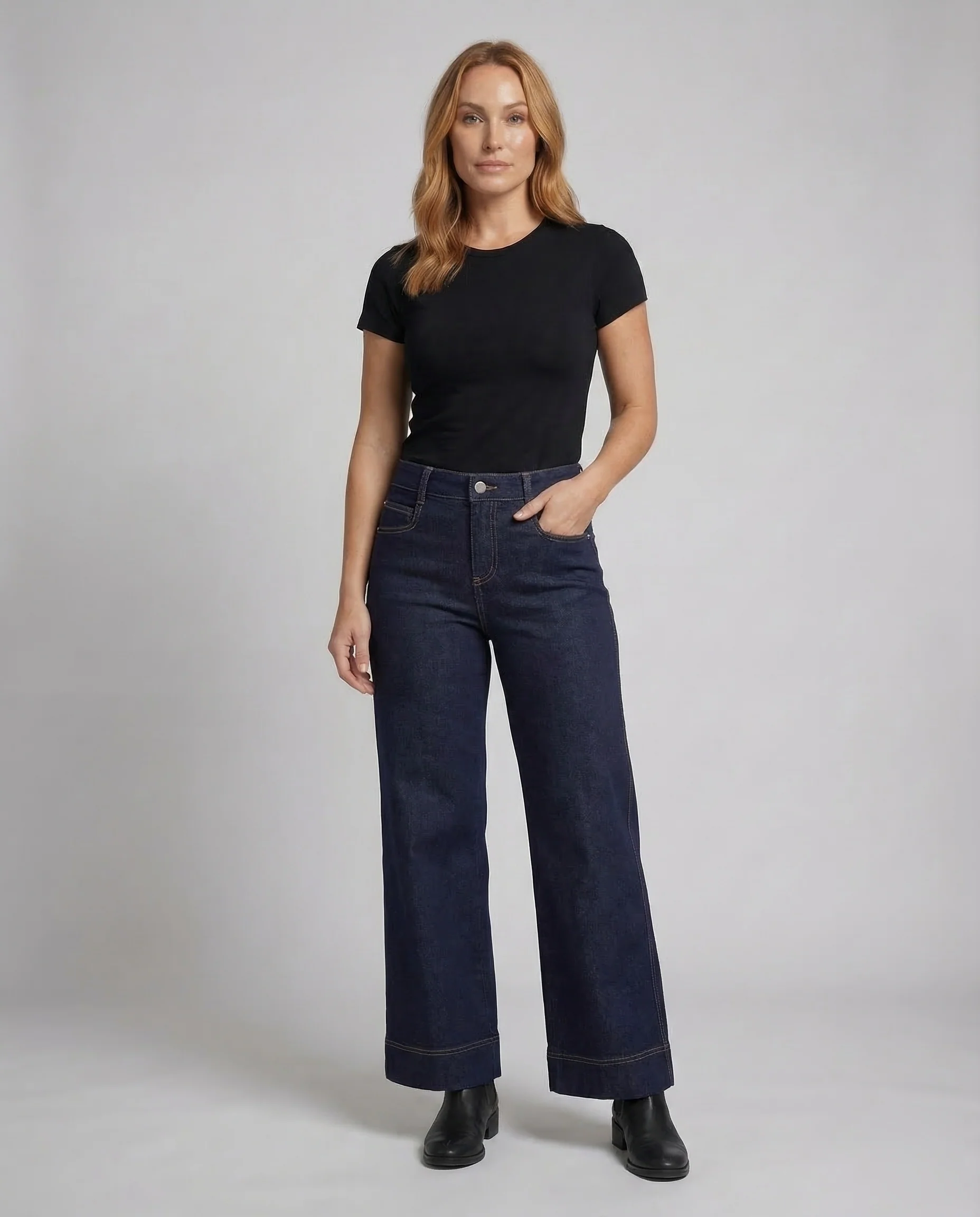 Damen Jeans Culotte High Waist - Image 3