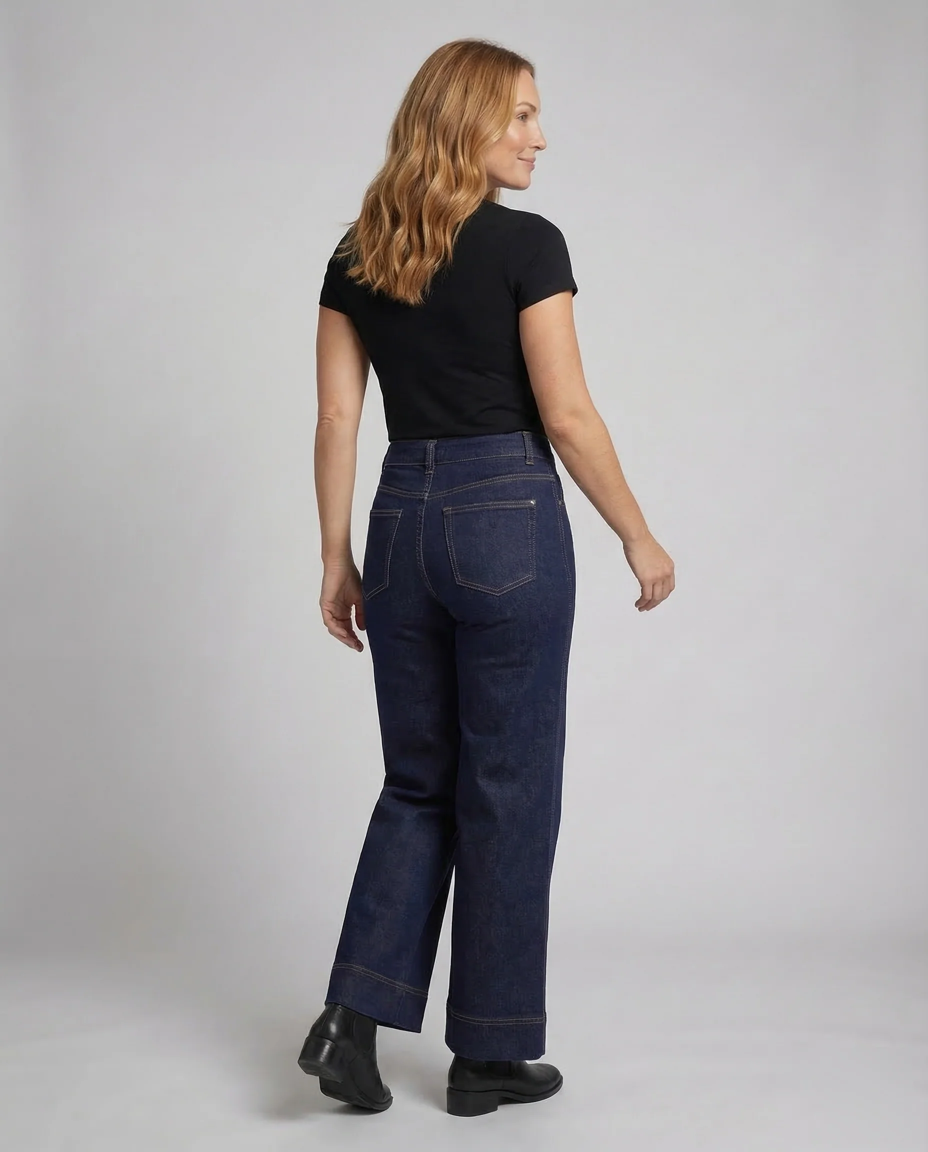 Damen Jeans Culotte High Waist - Image 4