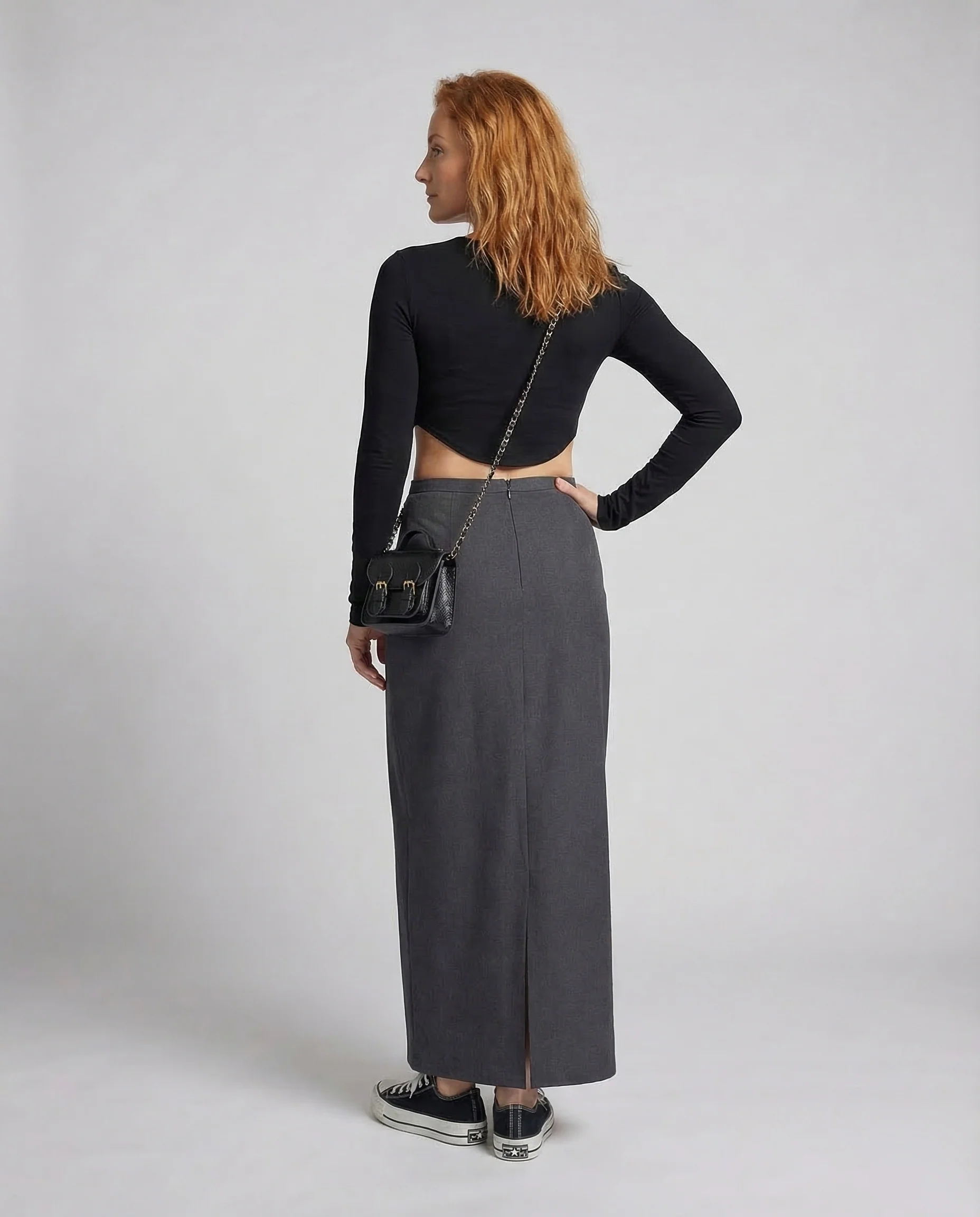 Damen Maxirock Schlitz Twill - Image 4