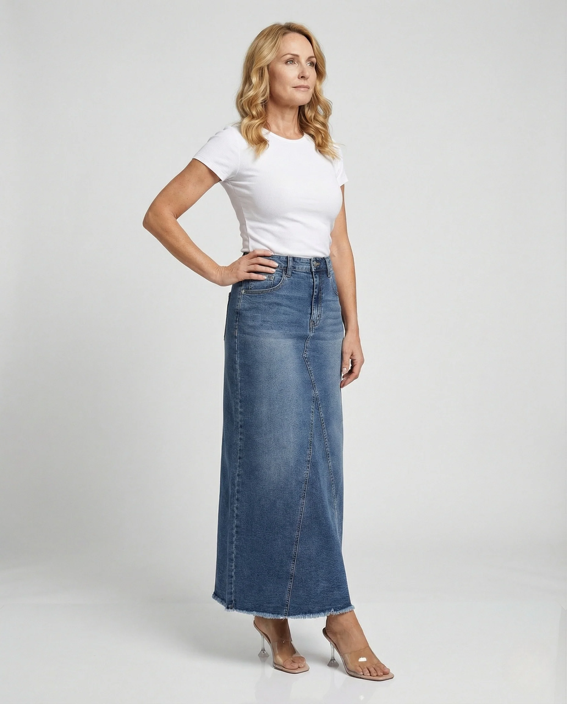 Maxirock Damen Jeans High Waist - Image 2