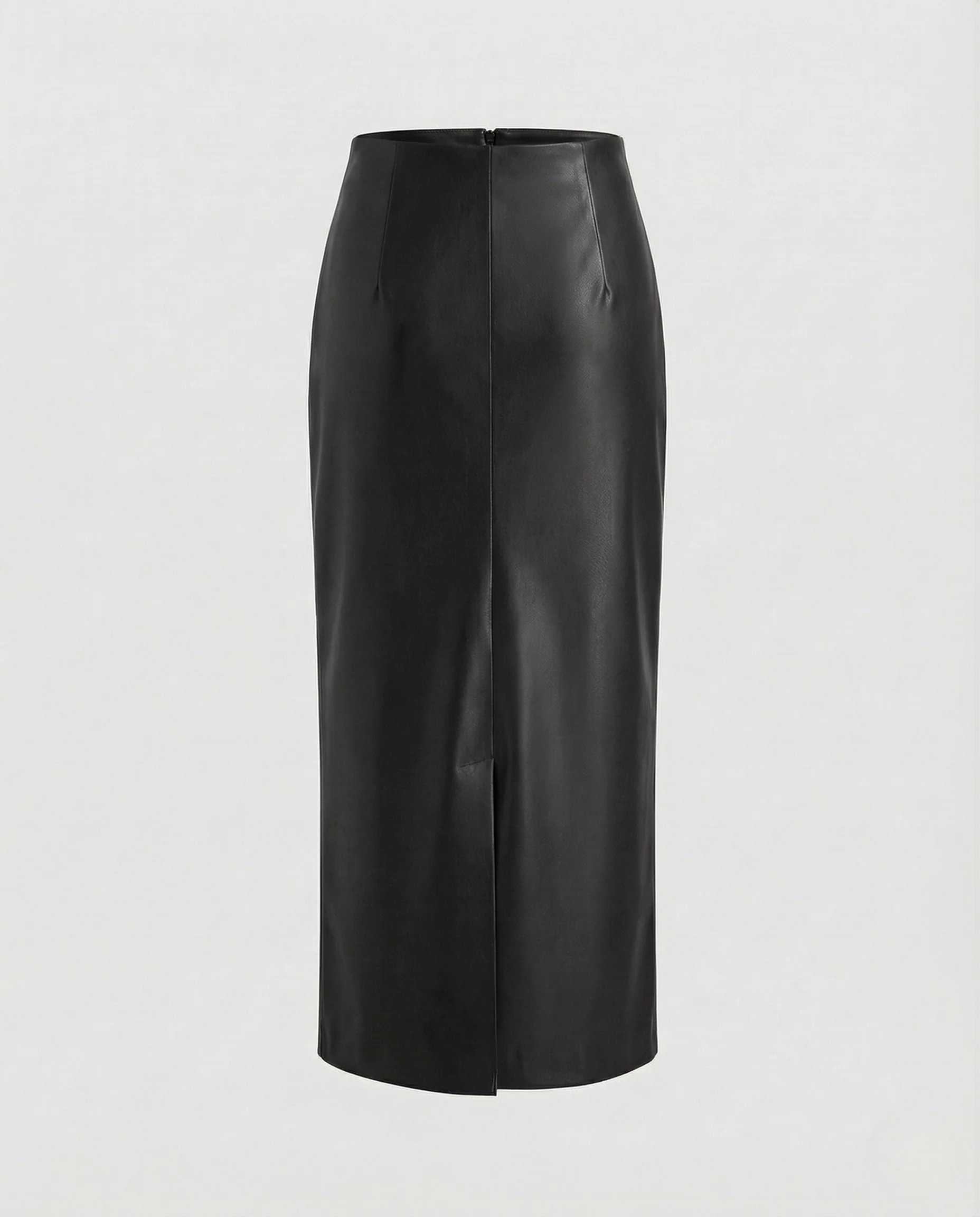Damen Kunstleder Midirock A-Linie - Image 6
