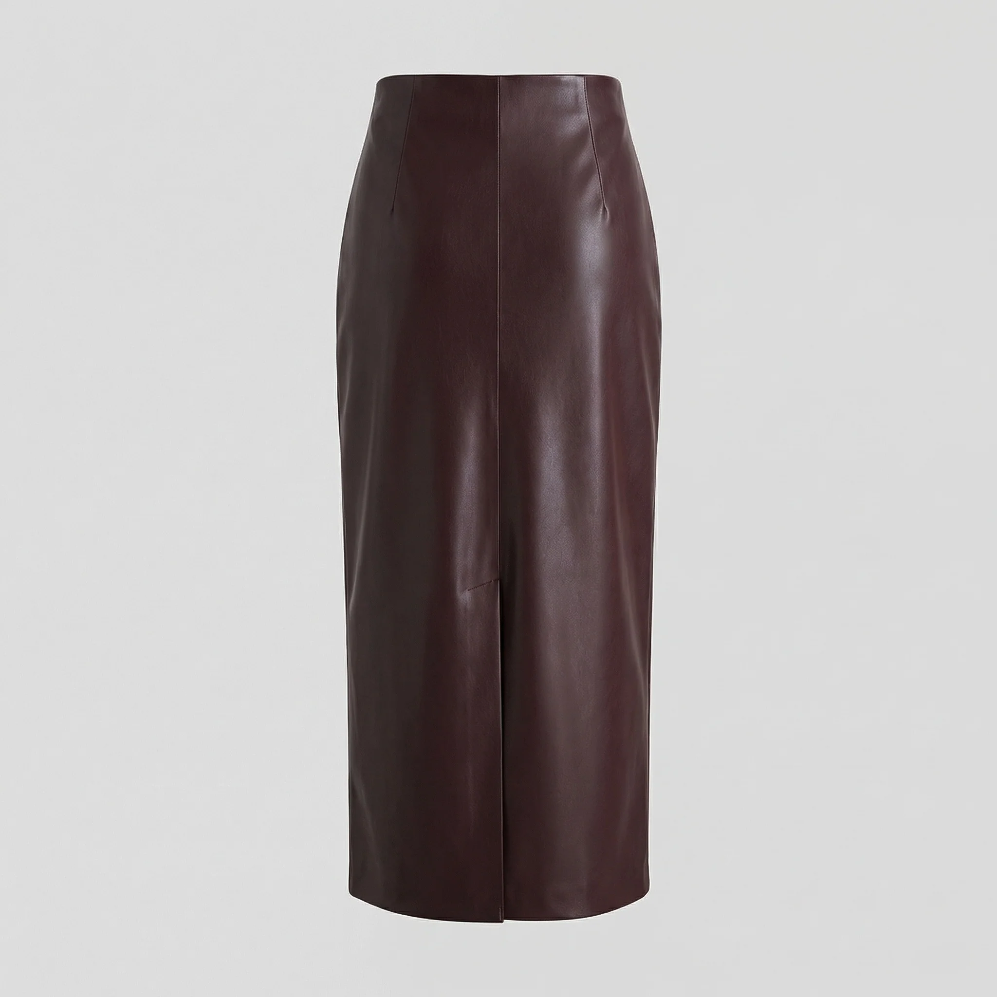 Damen Kunstleder Midirock A-Linie - Image 7