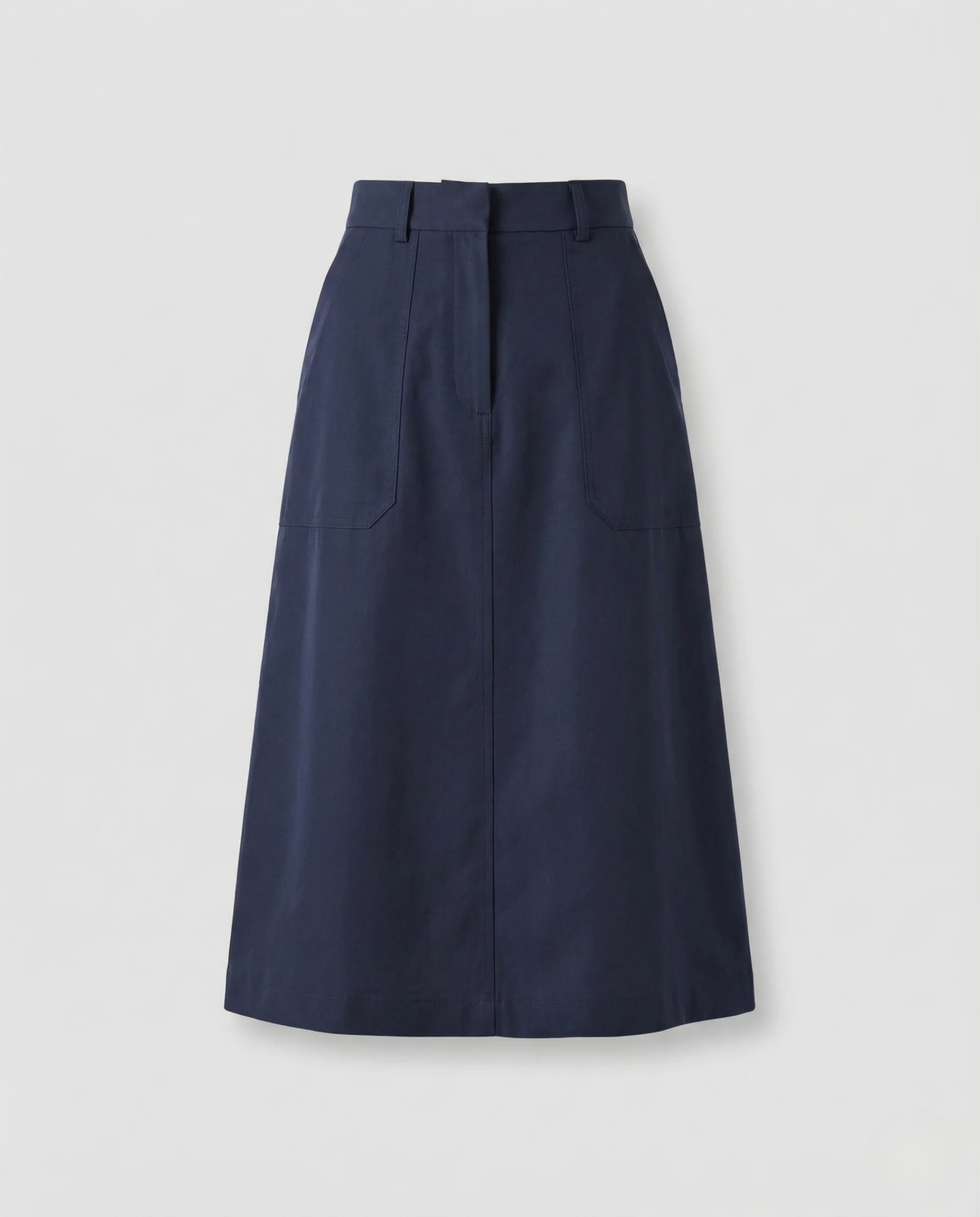 Damen Midirock High Waist Baumwollmix Gerade - Image 5