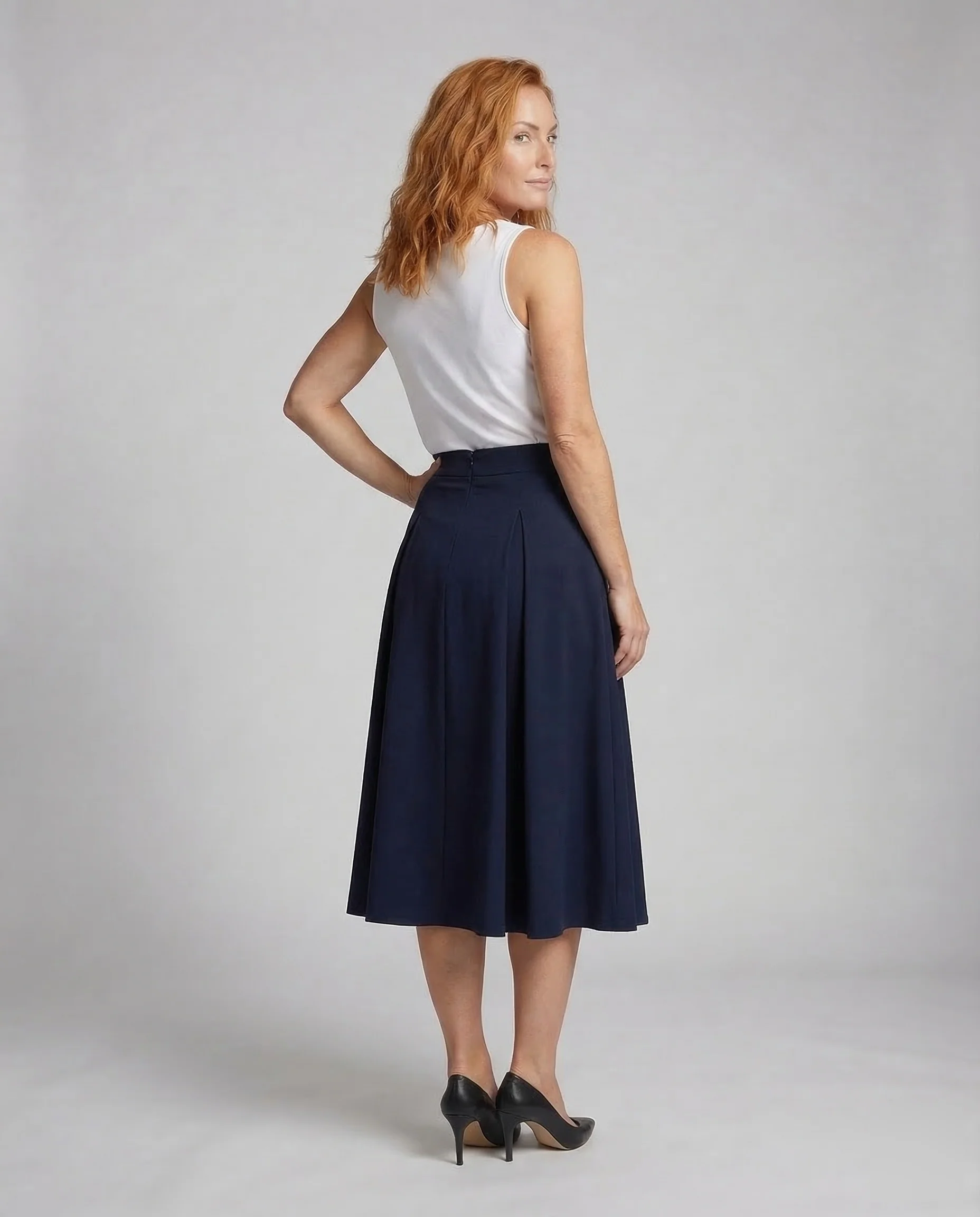 Damen Midirock Kellerfalten - Image 4