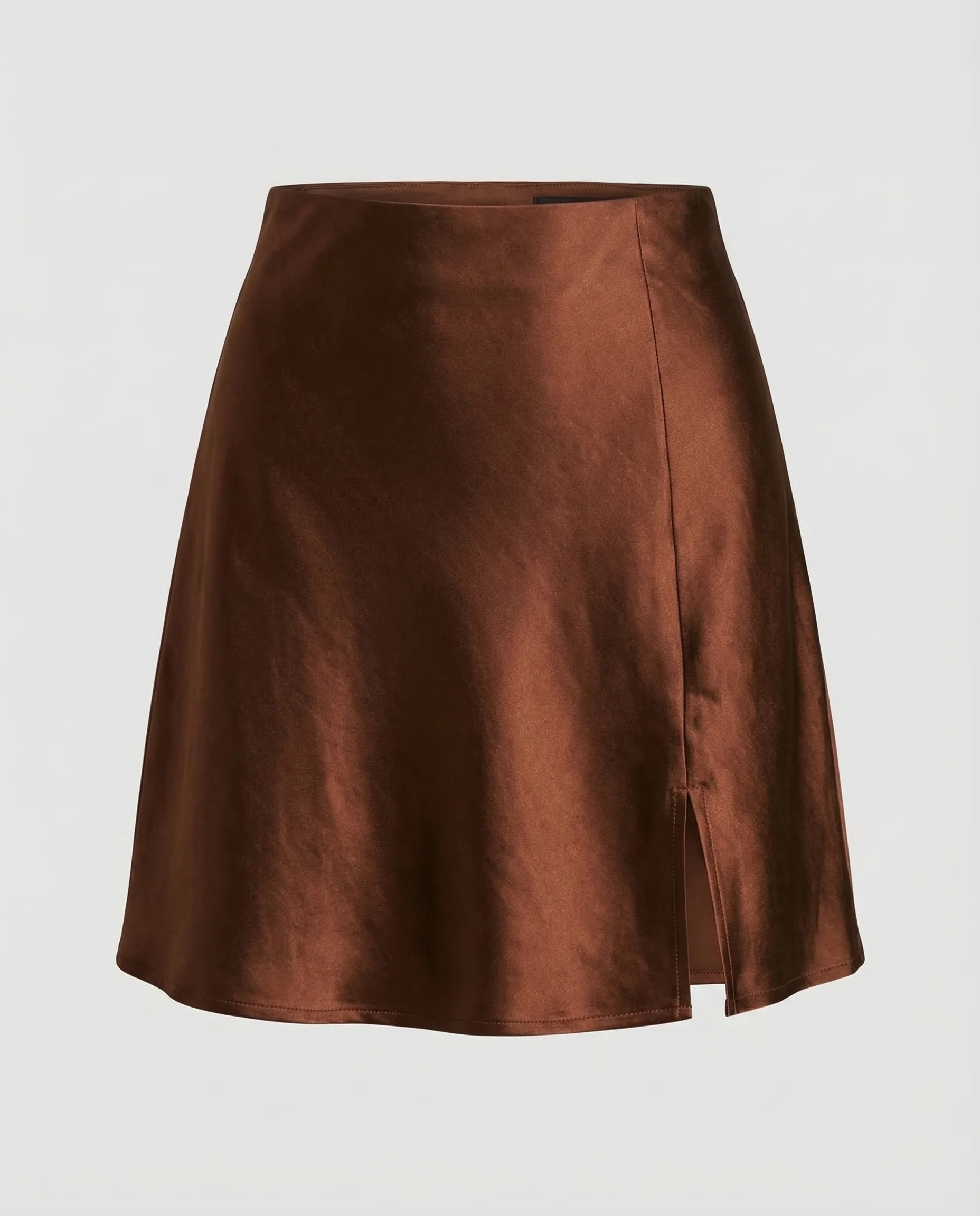 Damen Satin Minirock Schlitz - Image 4