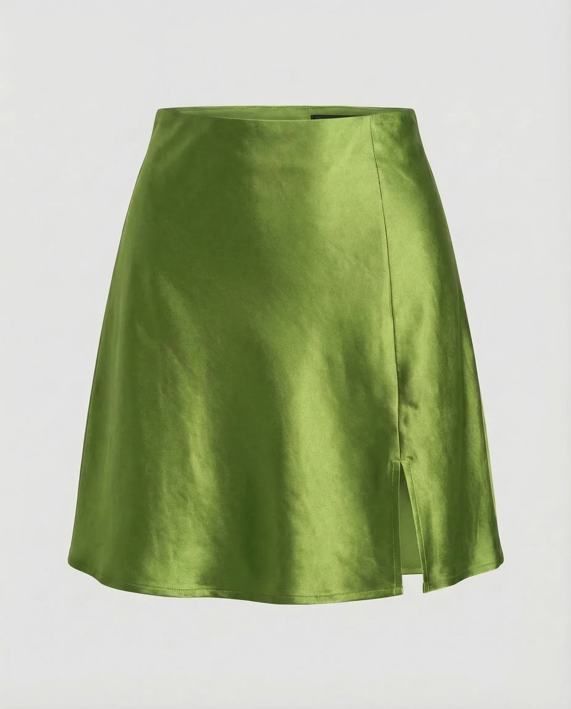 Damen Satin Minirock Schlitz - Image 9