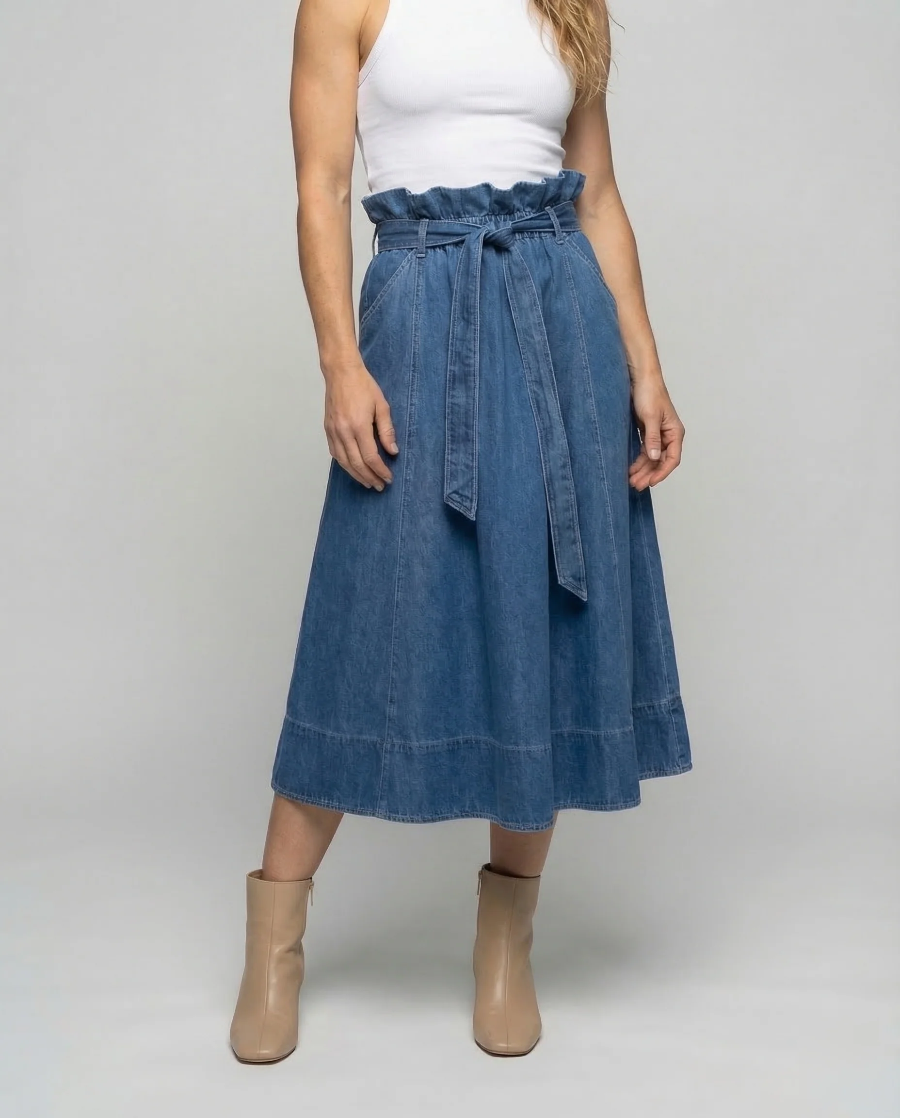 Midirock Damen Denim High Waist - Image 2