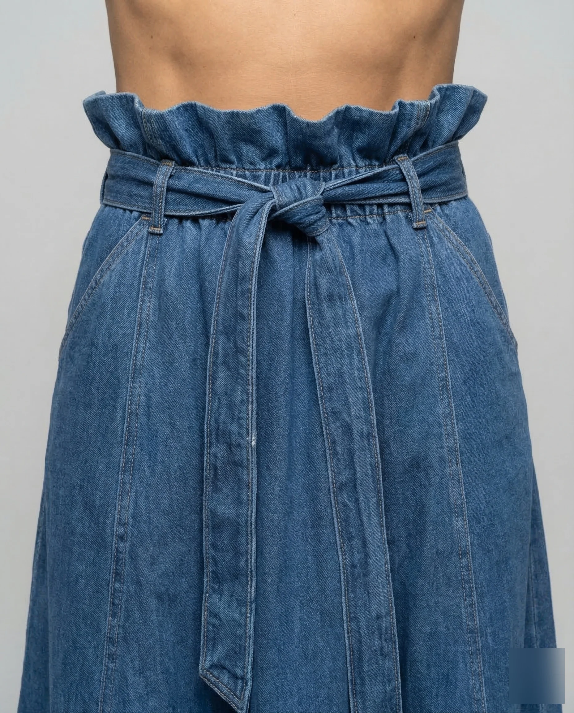 Midirock Damen Denim High Waist - Image 3