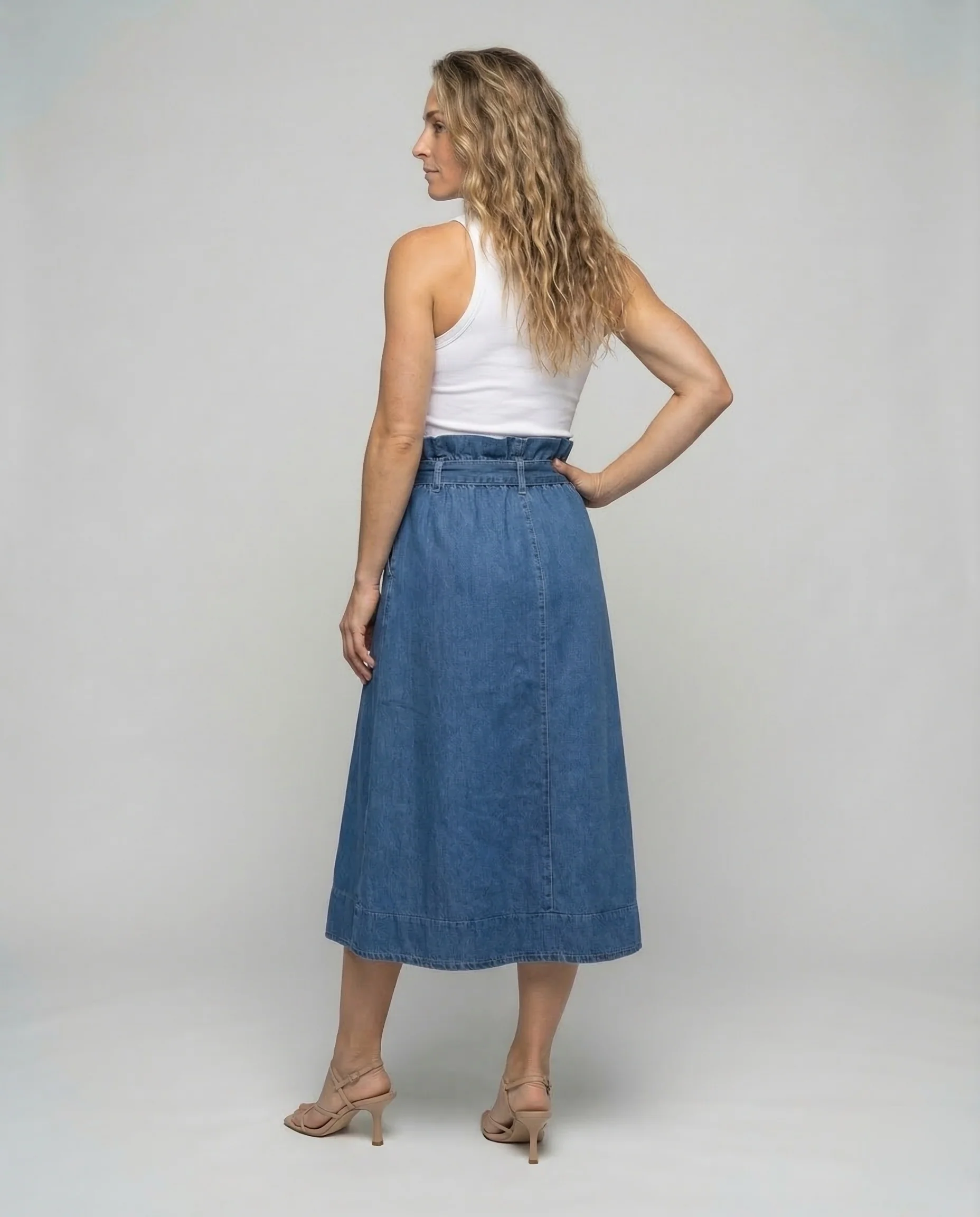 Midirock Damen Denim High Waist - Image 4