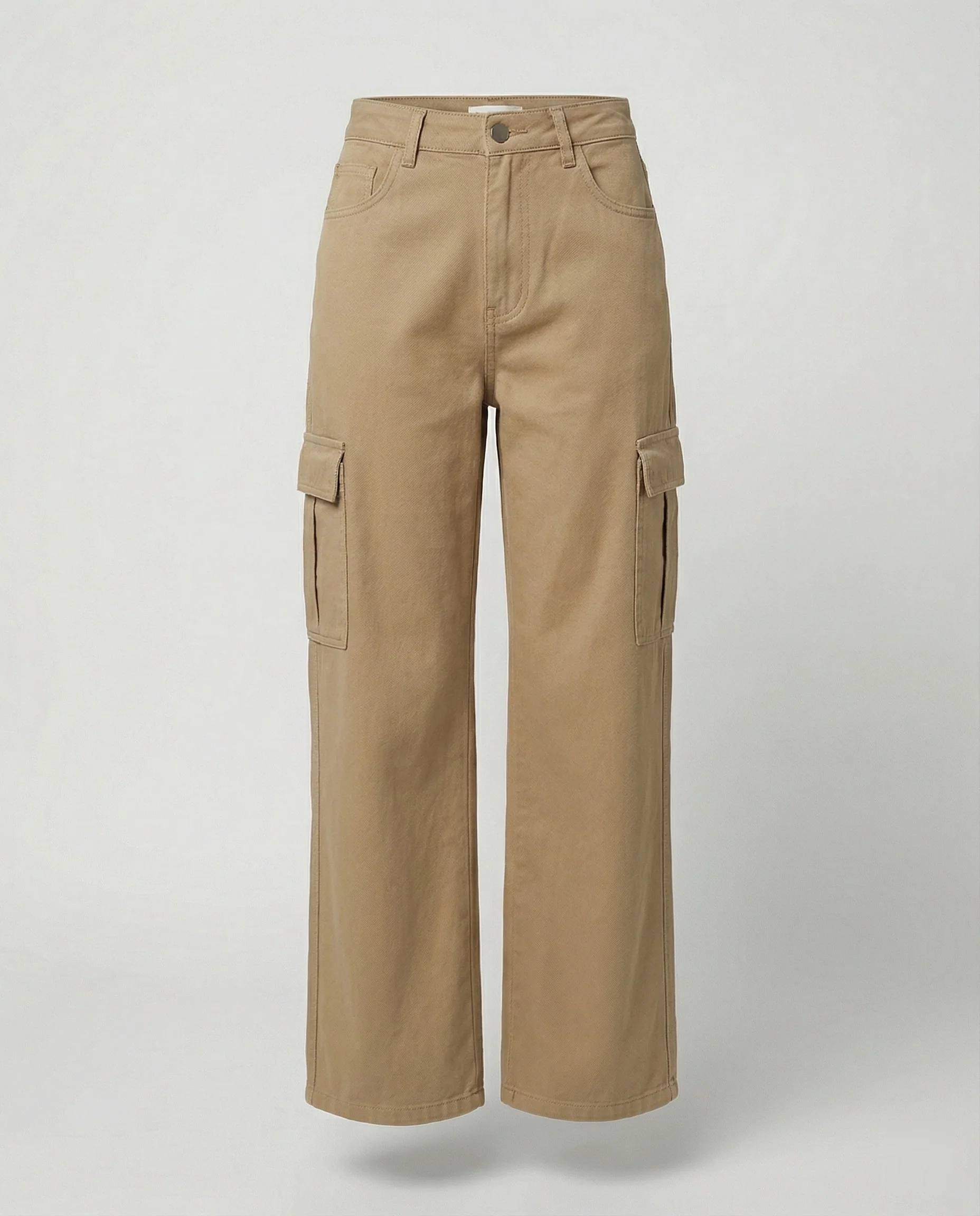 Damen nan hohes Taillen-Jeansmodell im Baggy-Palazzo-Schnitt mit Cargo-Klappentasche und formgebenden Abnähern Heidi-Mode - Image 6