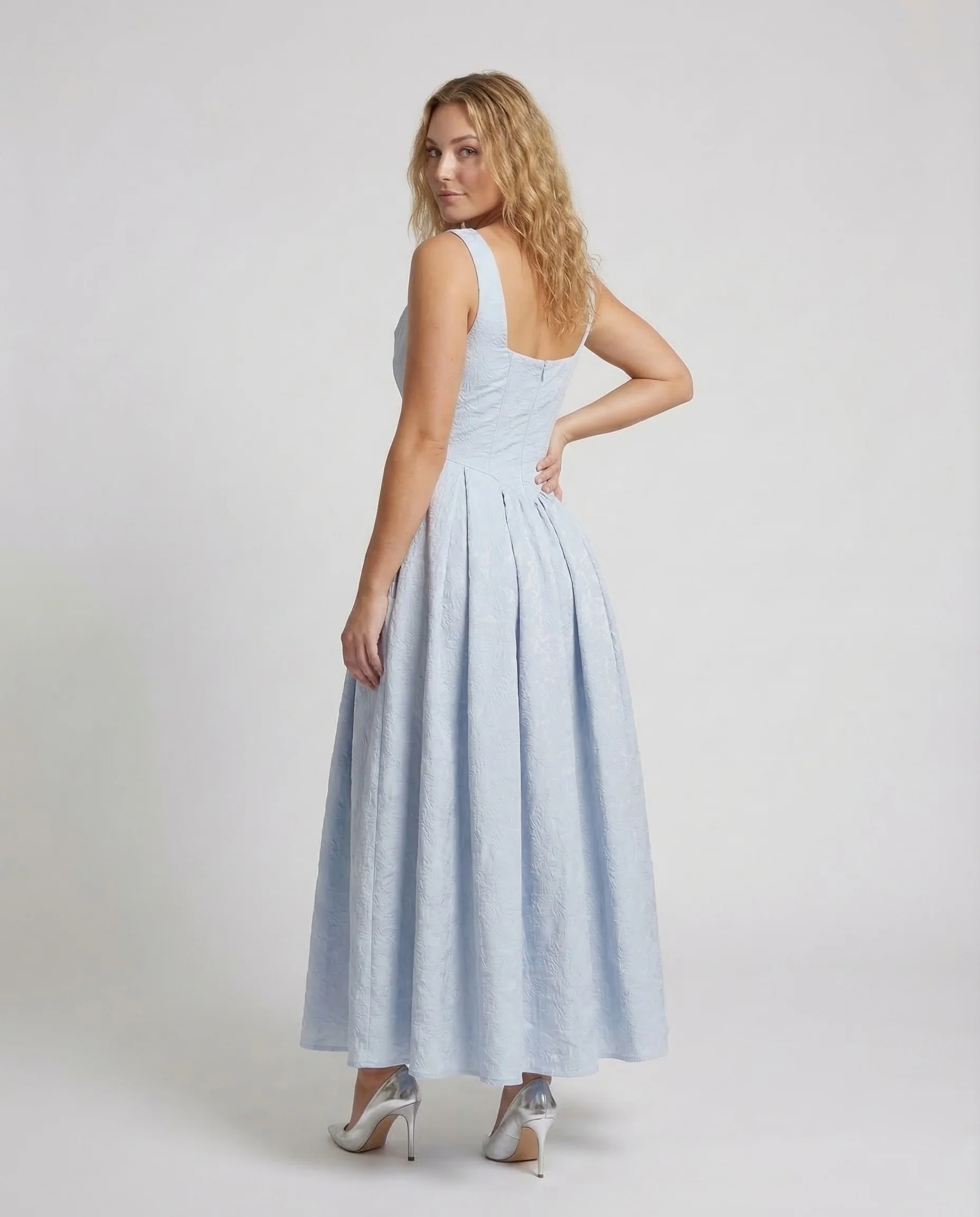 Damen Abendkleid Jacquard Korsage - Image 4