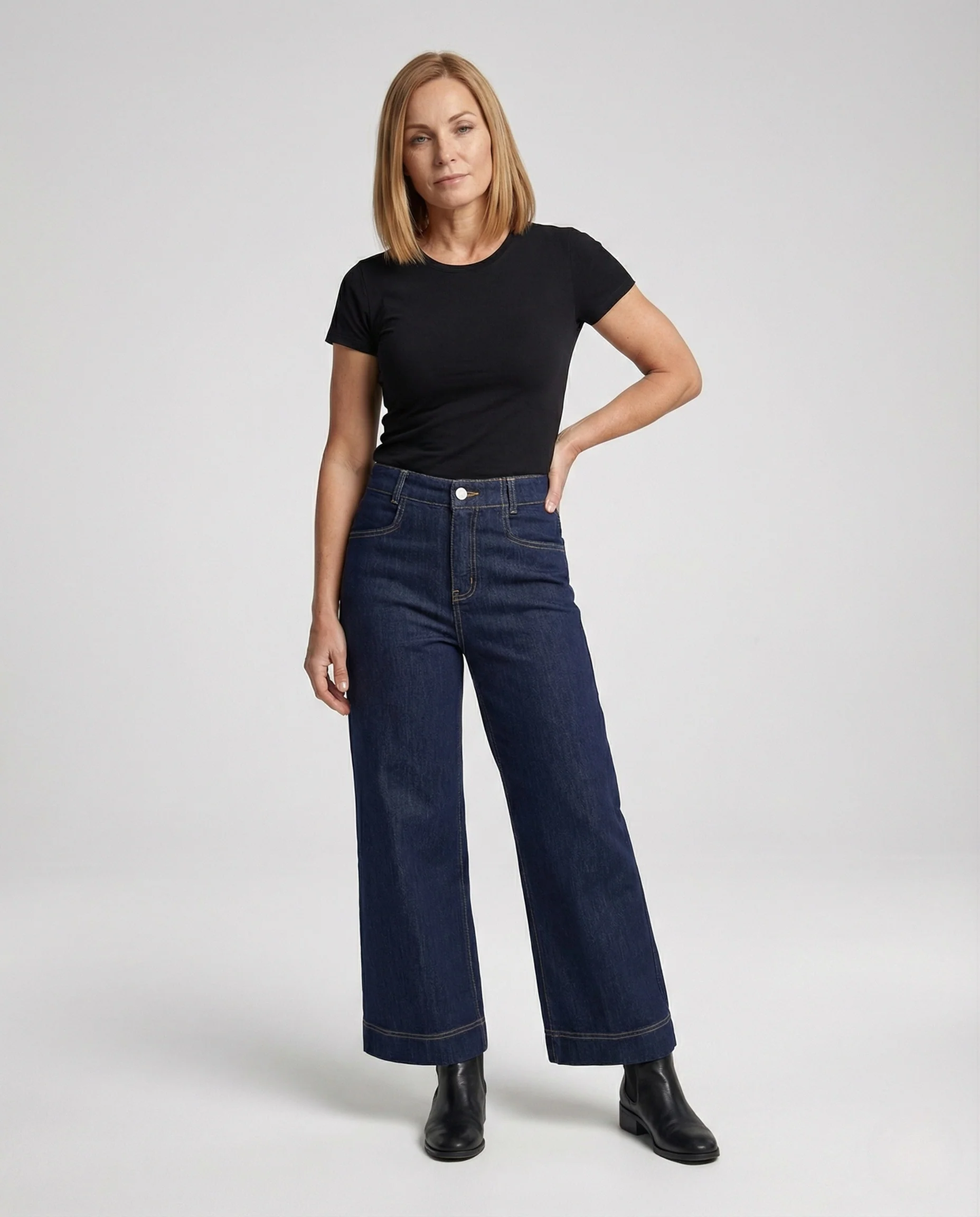 Damen Jeans Culotte High Waist