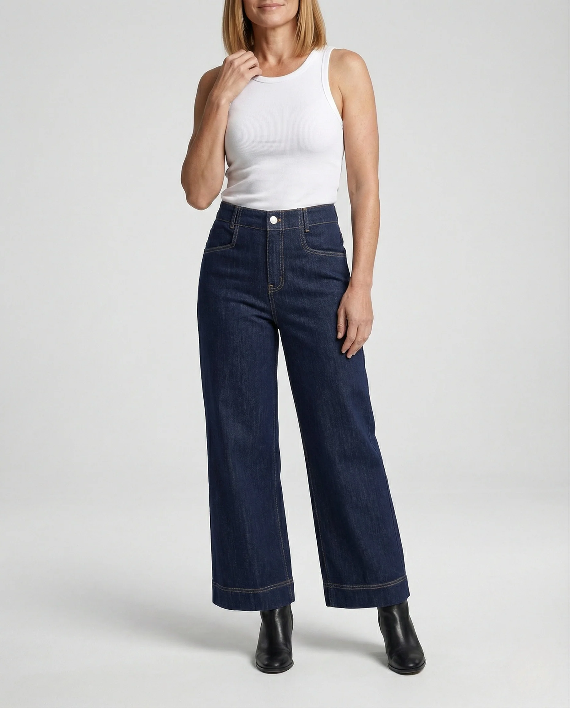 Damen Jeans Culotte High Waist - Image 2