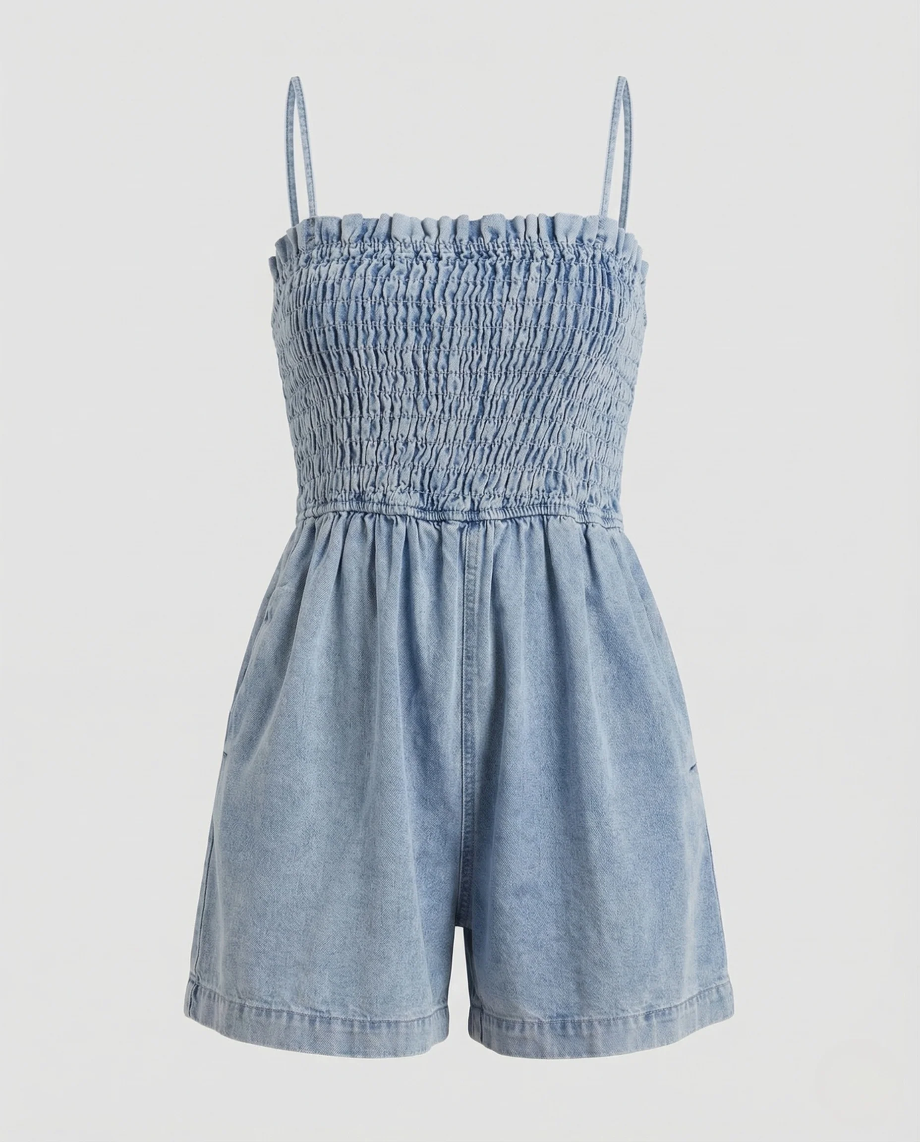 Damen Jeans Overall Kurz Smokoberteil - Image 5
