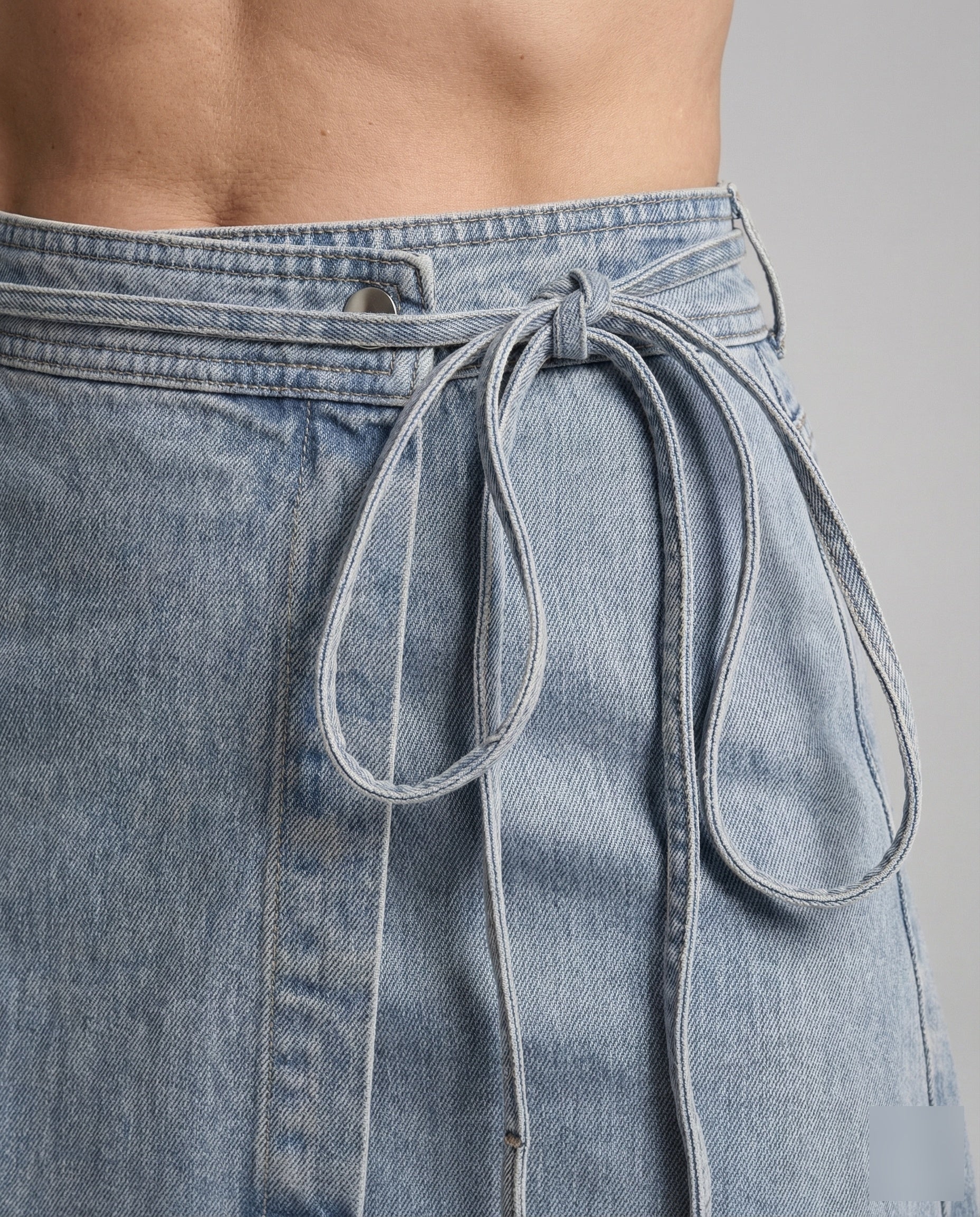 Jeans Wickelrock Damen Hoher Bund - Image 3