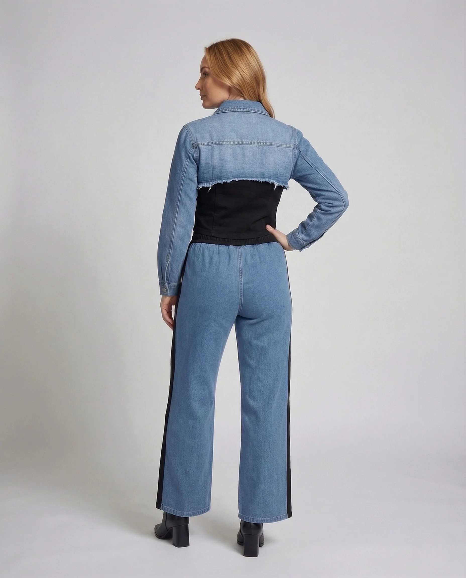 Damen Jeans Set Jacke Jogginghose - Image 3