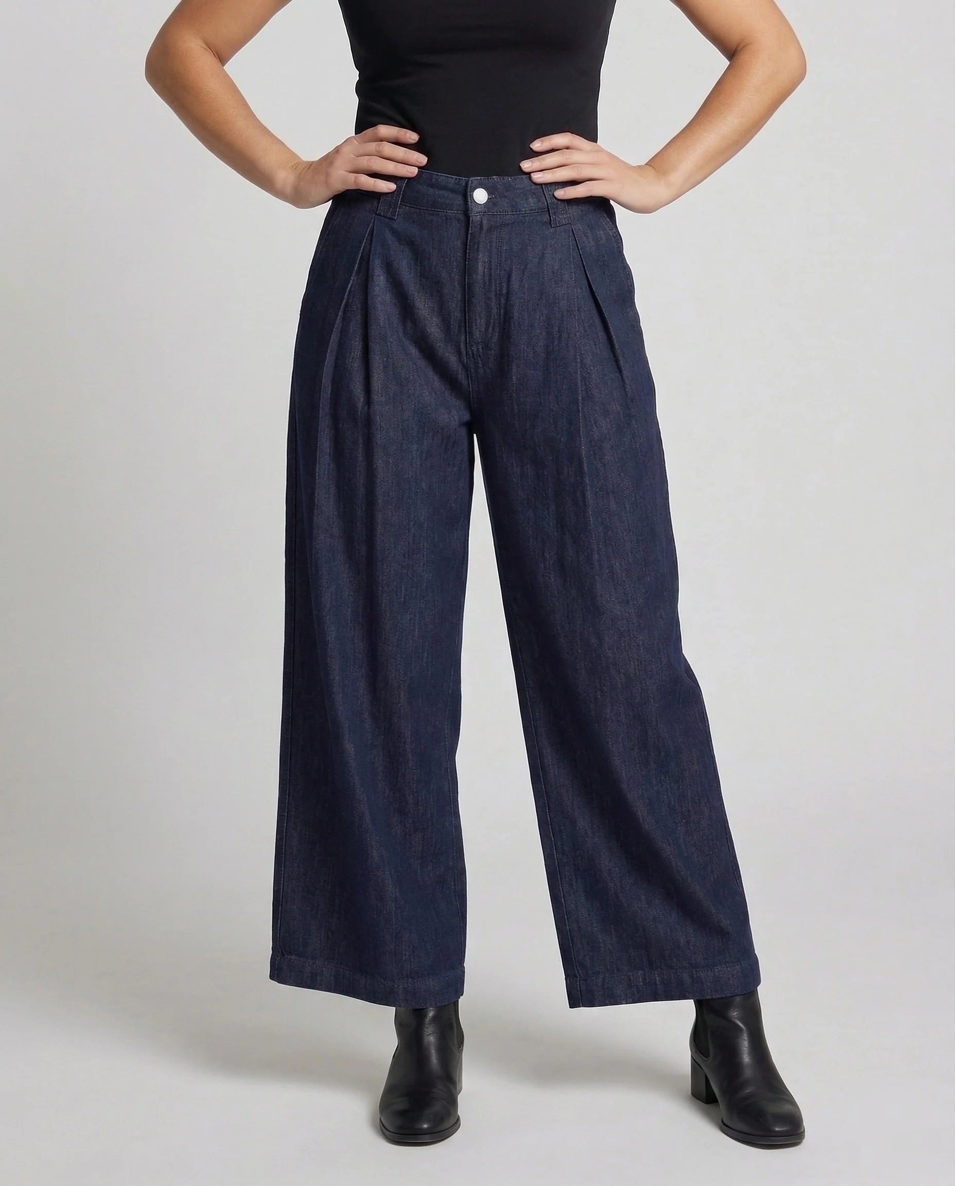 Damen Jeans Bundfalten Weit - Image 2