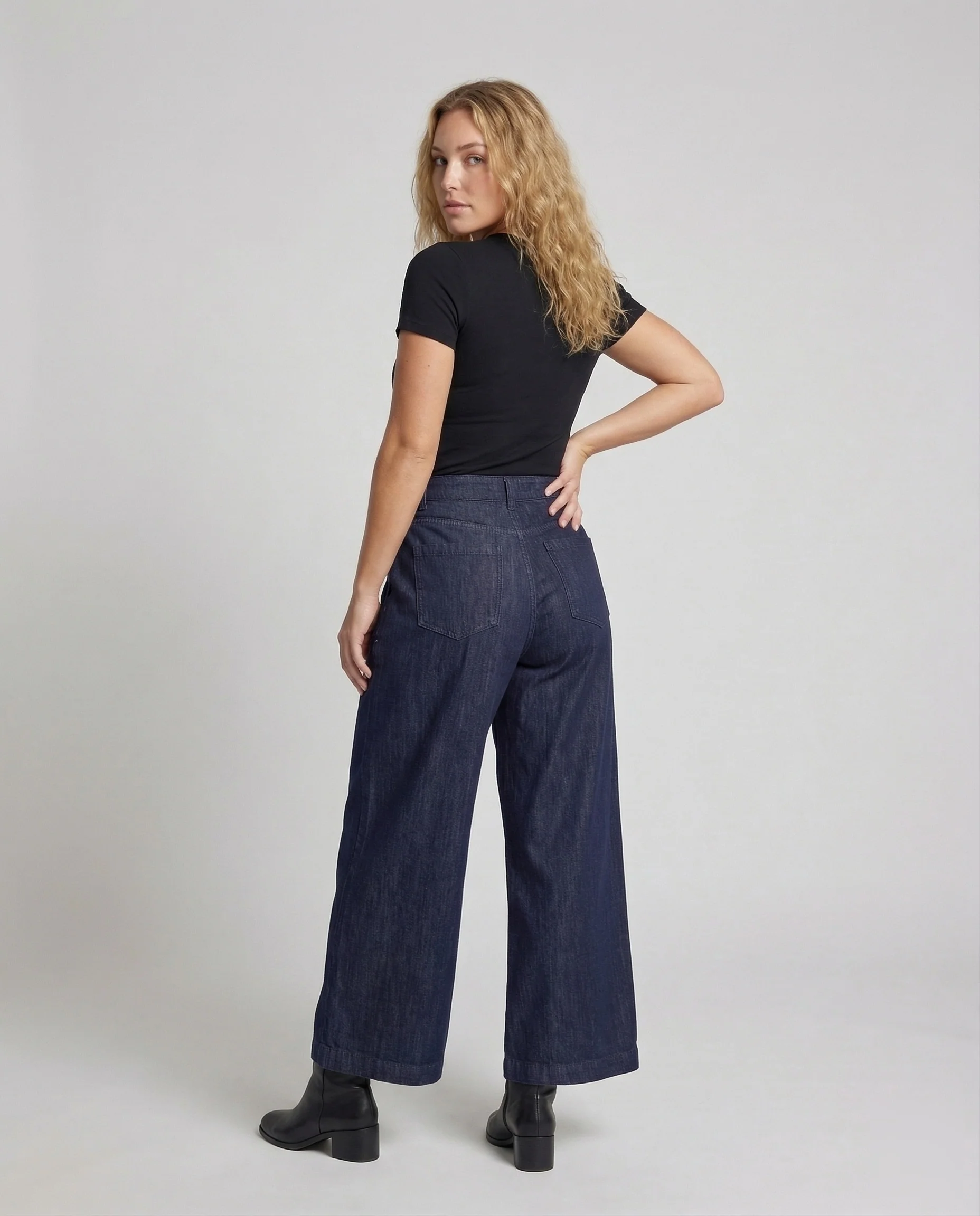 Damen Jeans Bundfalten Weit - Image 4