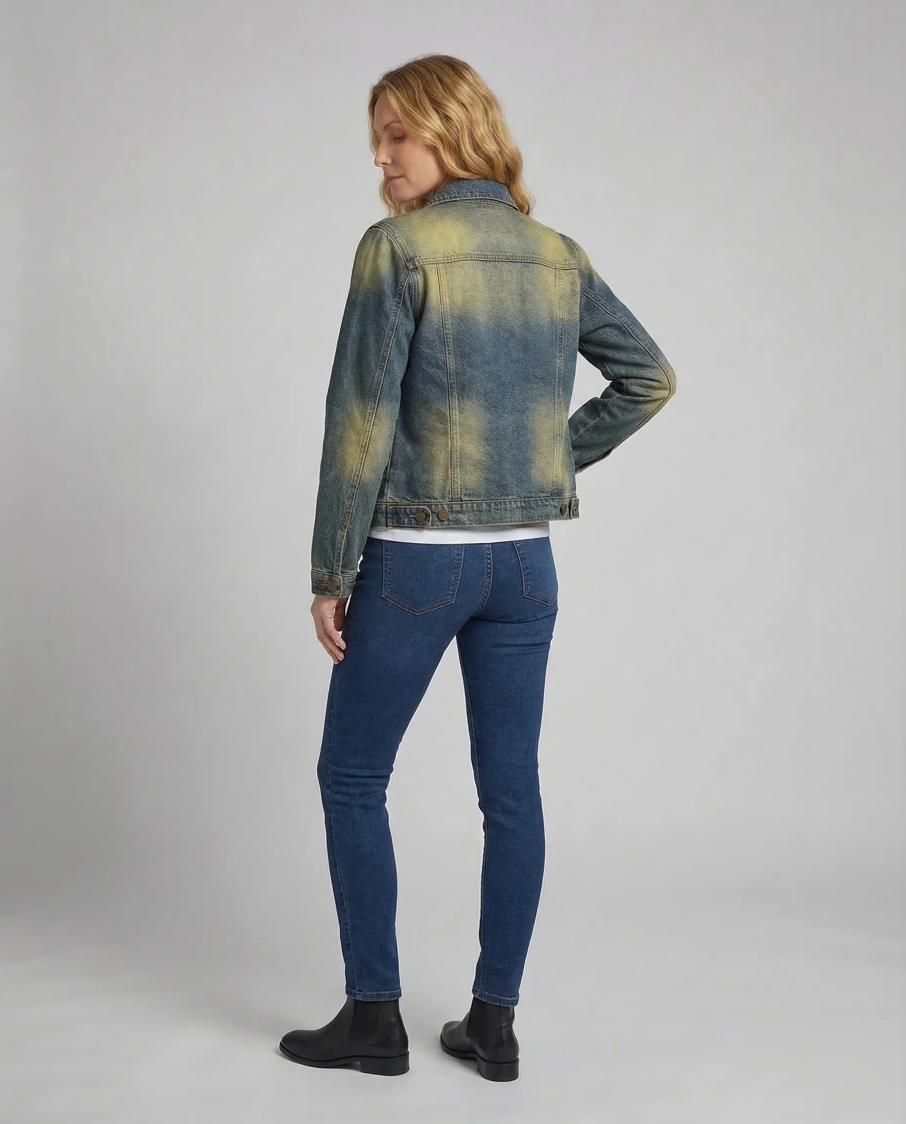 Damen Jeansjacke Used Stickerei - Image 4