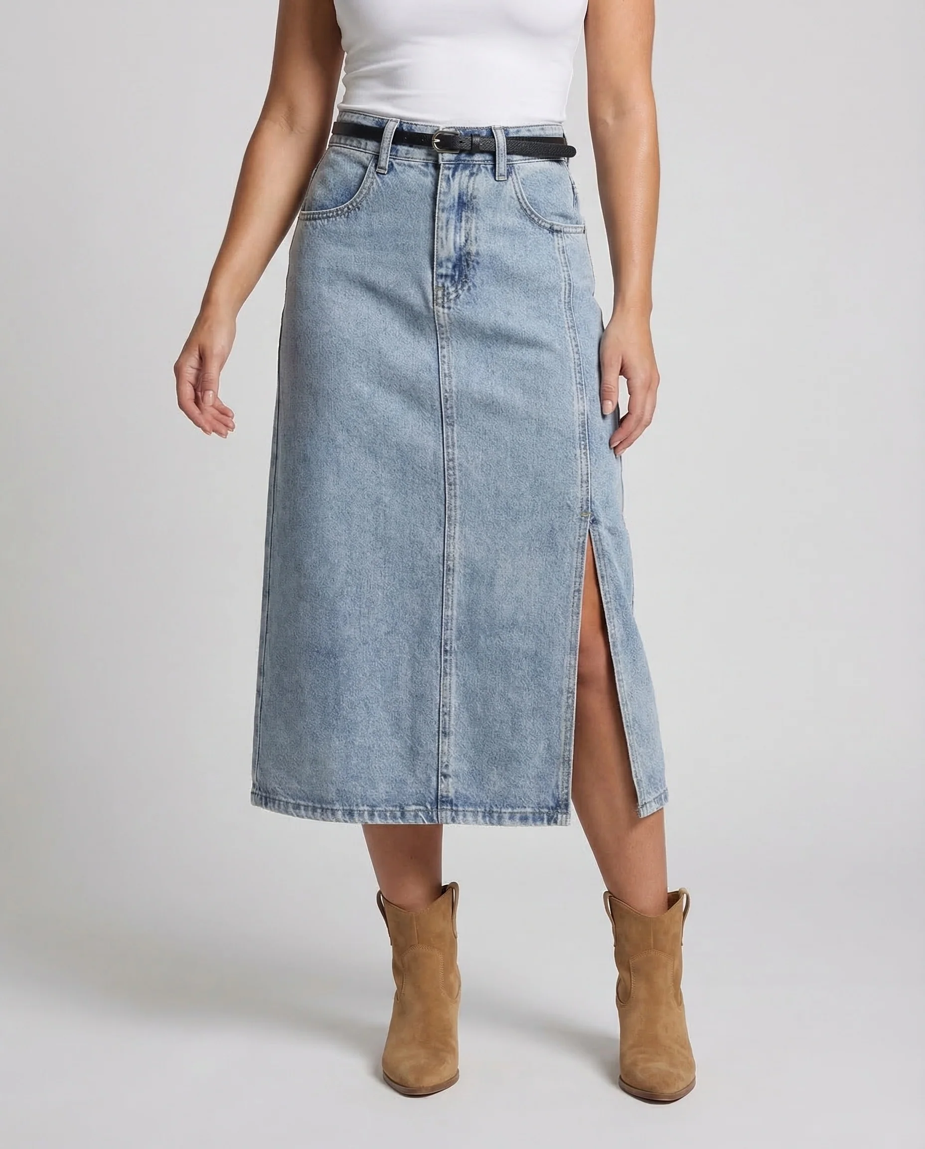 Damen Jeans Midirock High Waist - Image 2